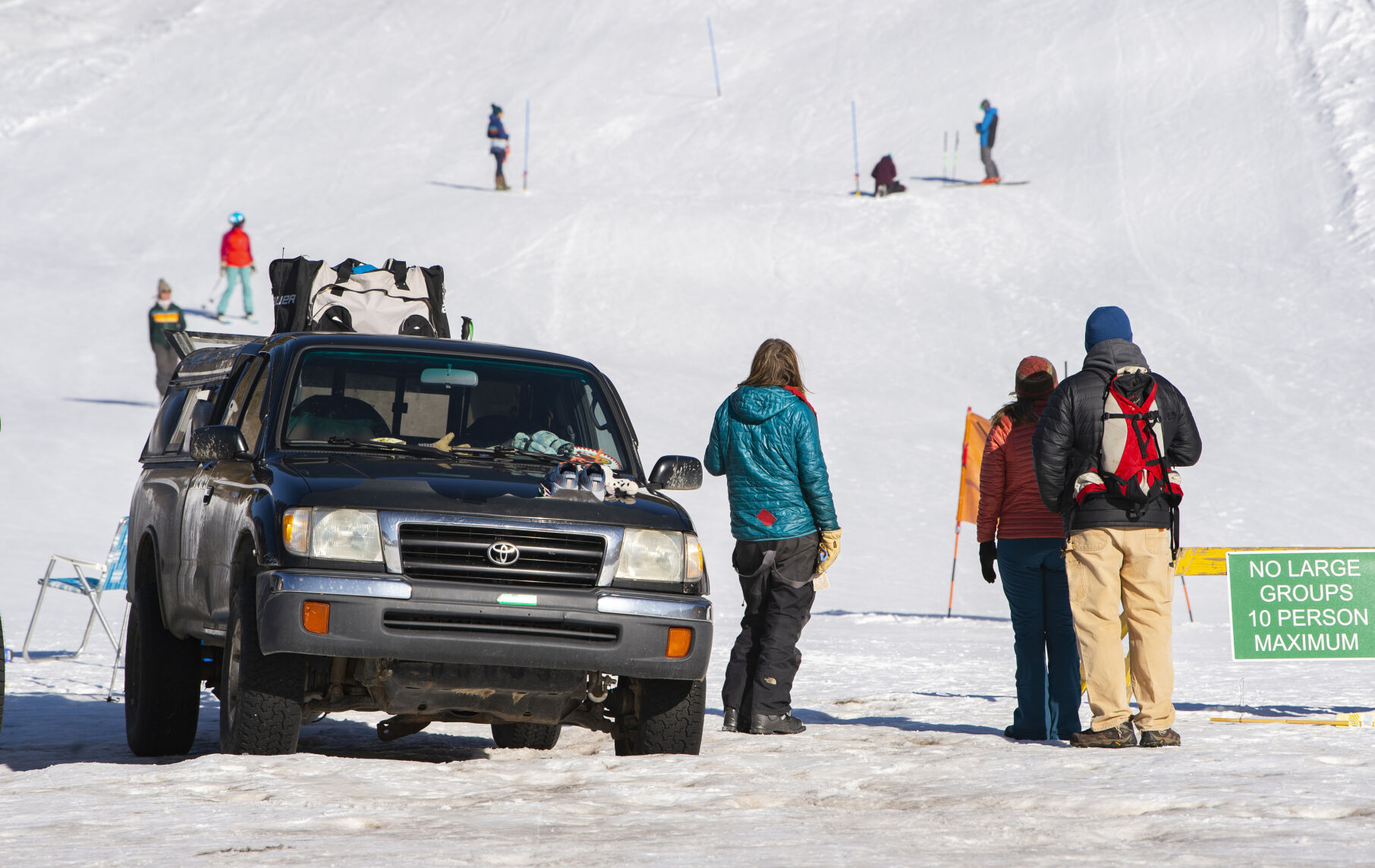 Parents watch from “the beach” at the base of Kendall Mountain Ski Area as their children take lessons and practice with the Silverton Ski Team. (Christian Murdock/The Gazette)