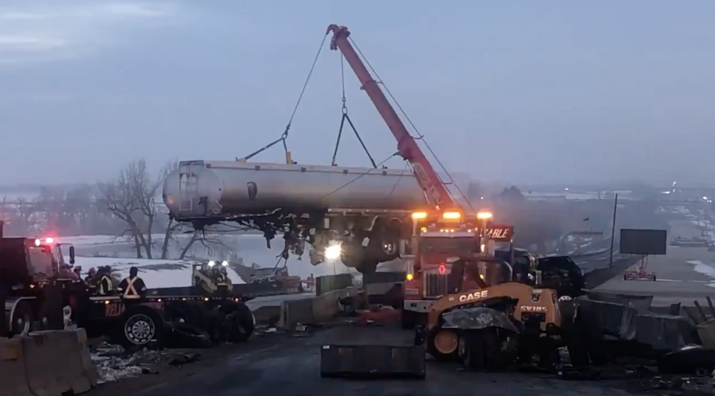 I-25 reopens in Loveland after tanker spilled 11,500 gallons of fuel