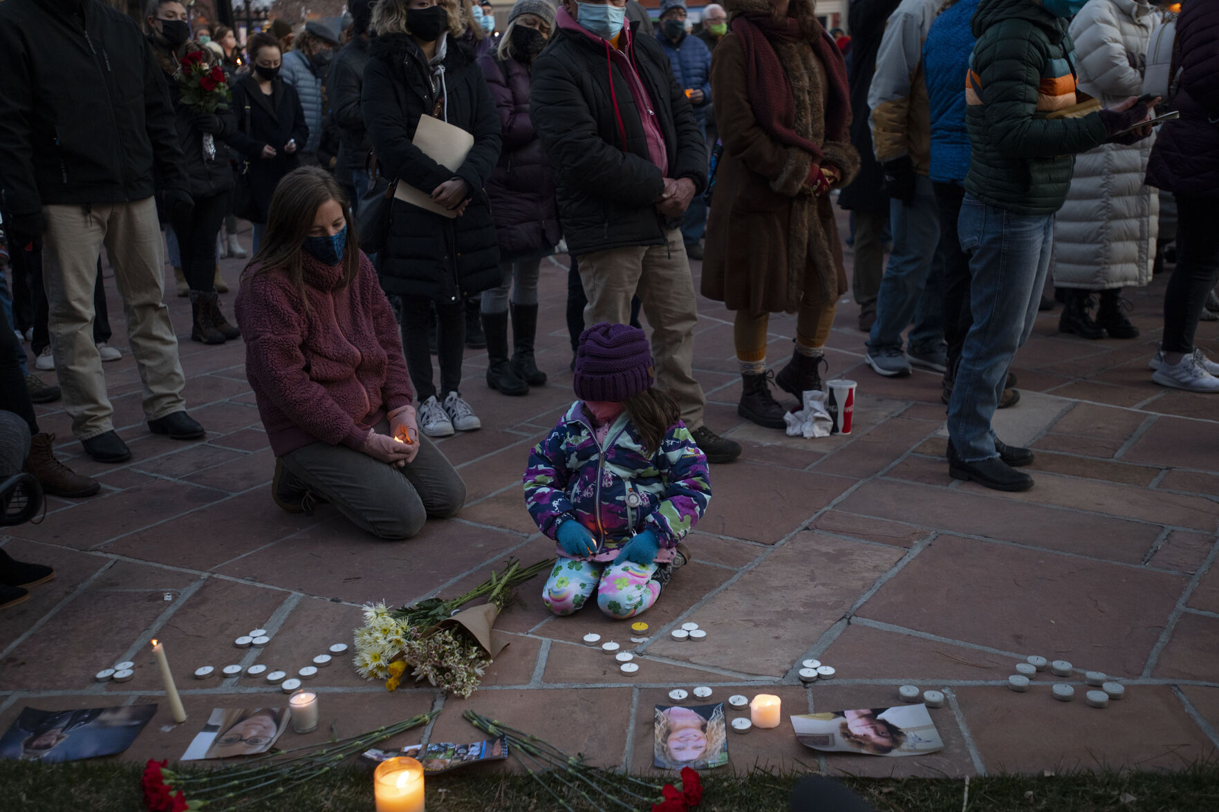 A candlelight vigil was held to mourn the loss of 10 people including a police officer who were killed in a mass shooting at King Soopers supermarket on Monday, outside the courthouse in Boulder, Colo., on Wednesday, March 24, 2021. (Chancey Bush/ The Gazette) (Chancey Bush)