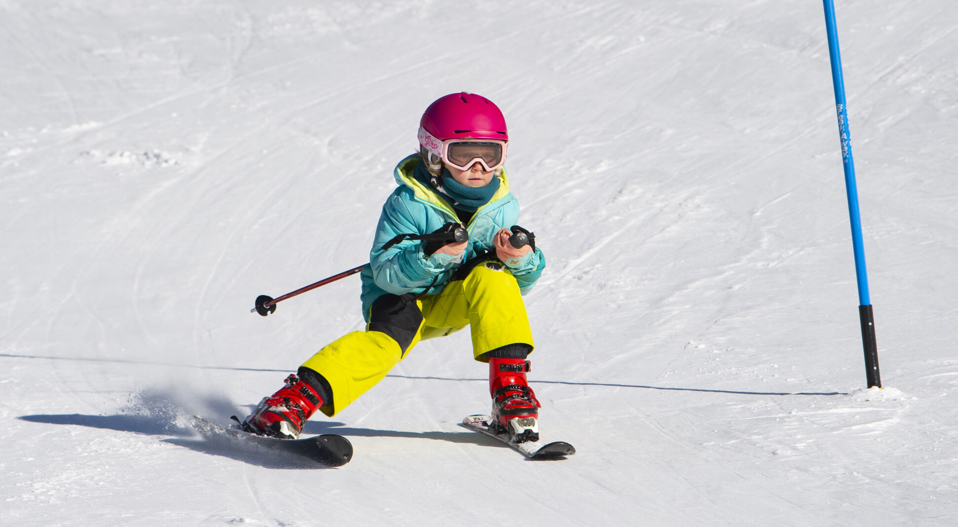 A young skier races down the course on the Mayflower run at Kendall Mountain Ski Area during the community race series at the Silverton ski area. (Christian Murdock/The Gazette)
