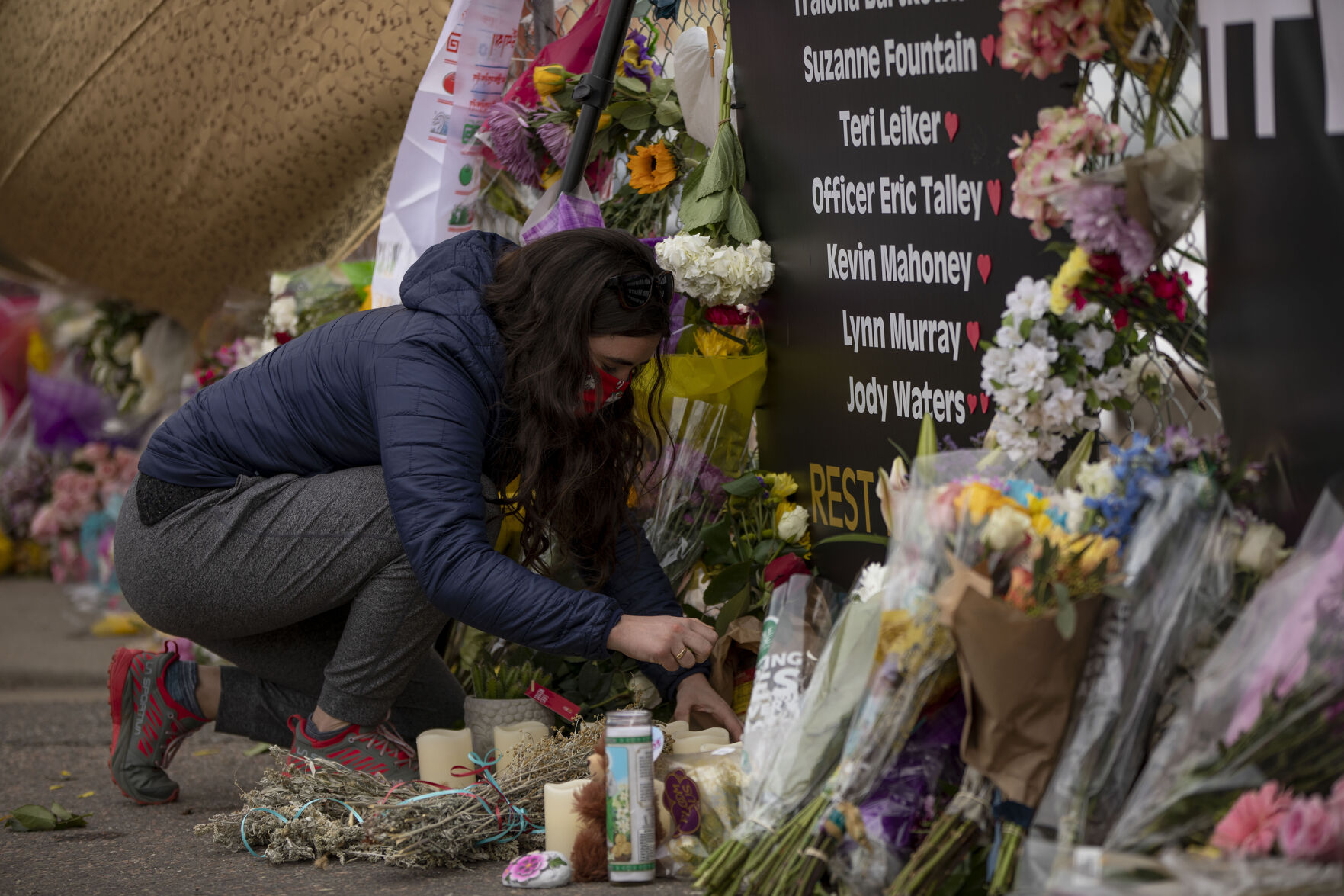 Scenes from Boulder on Wednesday, after 10 people were killed in a shooting Monday including a police officer at King Soopers.(Chancey Bush/ The Gazette) (Chancey Bush)