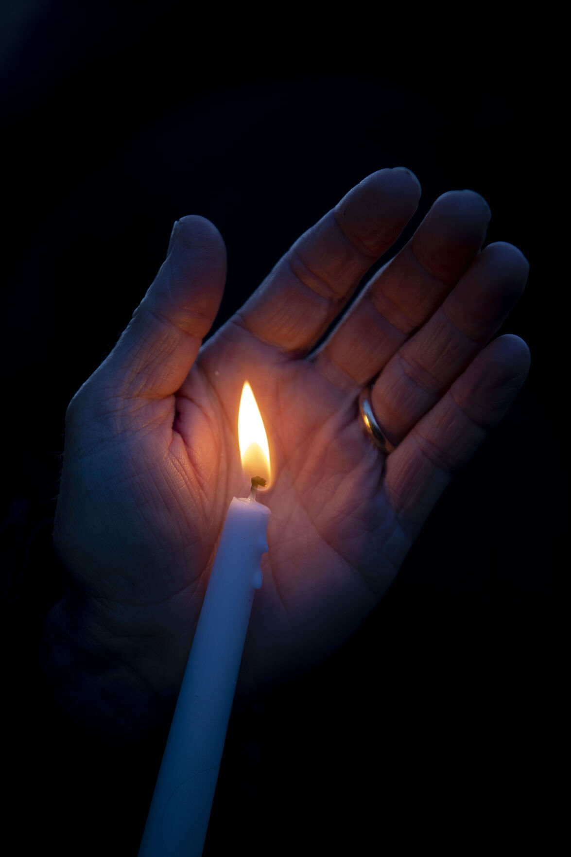 A candlelight vigil to mourn the loss of 10 people including a police officer who were killed in a mass shooting at King Soopers supermarket on Monday, outside the courthouse in Boulder, Colo., on Wednesday, March 24, 2021. (Chancey Bush/ The Gazette) (Chancey Bush)
