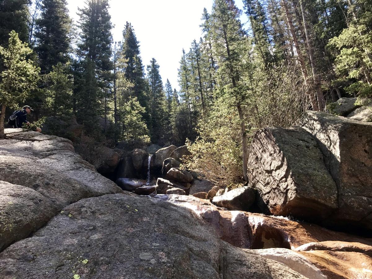 Waterfall a bonus of Pancake Rocks west of Colorado Springs