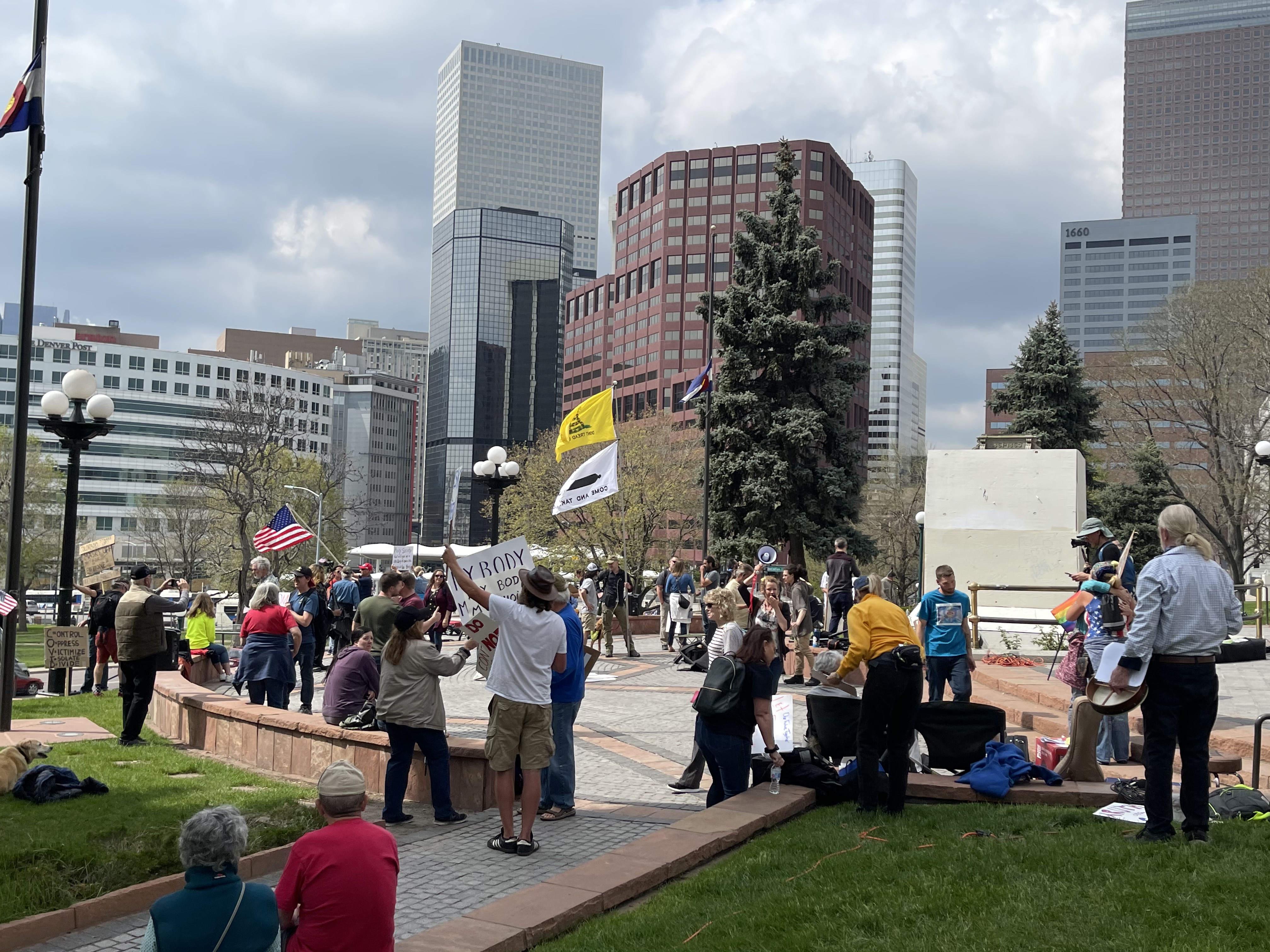 About 100 people gather to ‘stand for freedom’ at Capitol