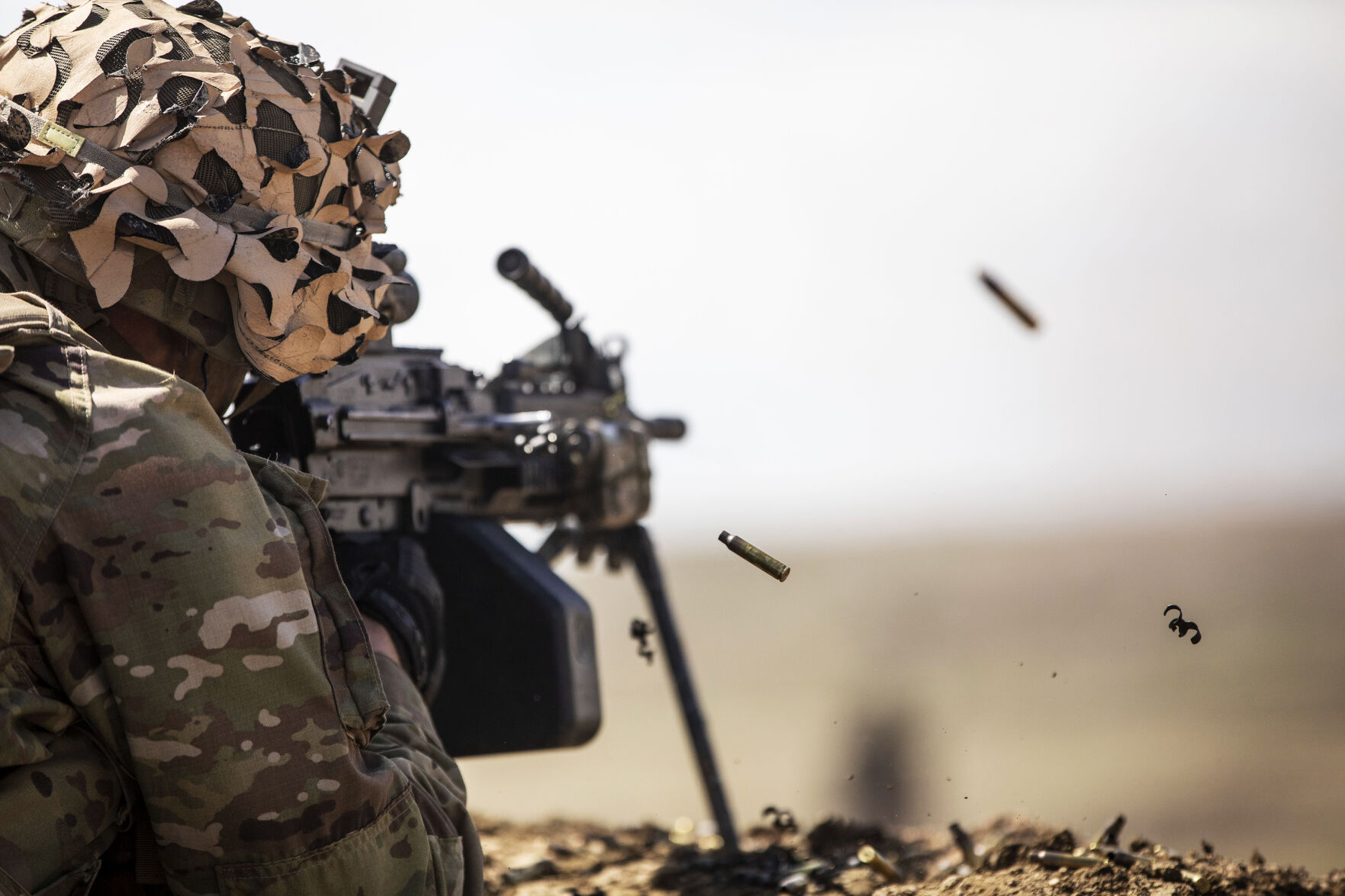 Soldiers with the 1st Brigade Combat Team, 4th Infantry Division, conduct a live-fire training downrange on Fort Carson military base on Wednesday, May 19, 2021. The required training started on May 5th, to prepare soldiers for potential missions they may be called on to support around the globe. The training has been extended to May 27th. (Chancey Bush/ The Gazette) (Chancey Bush/ The Gazette)