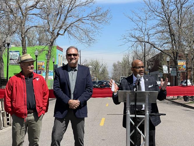 Mayor Hancock speaks to crowd at Ribbing Cutting ceremony