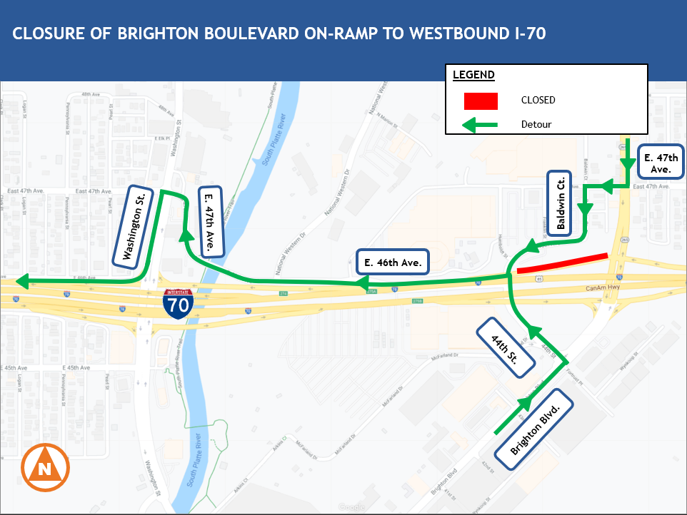 detour map brighton blvd i-70