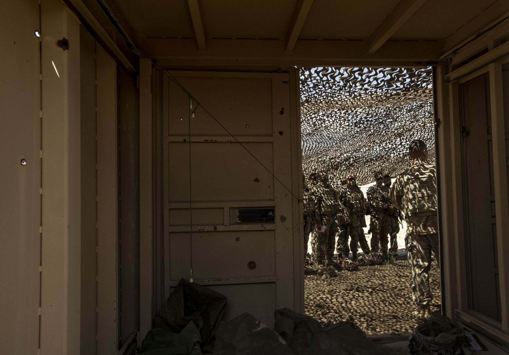 Soldiers with the 1st Brigade Combat Team, 4th Infantry Division, after conducting a live-fire training downrange on Fort Carson military base on Wednesday, May 19, 2021. (Chancey Bush/ The Gazette) (Chancey Bush/ The Gazette)