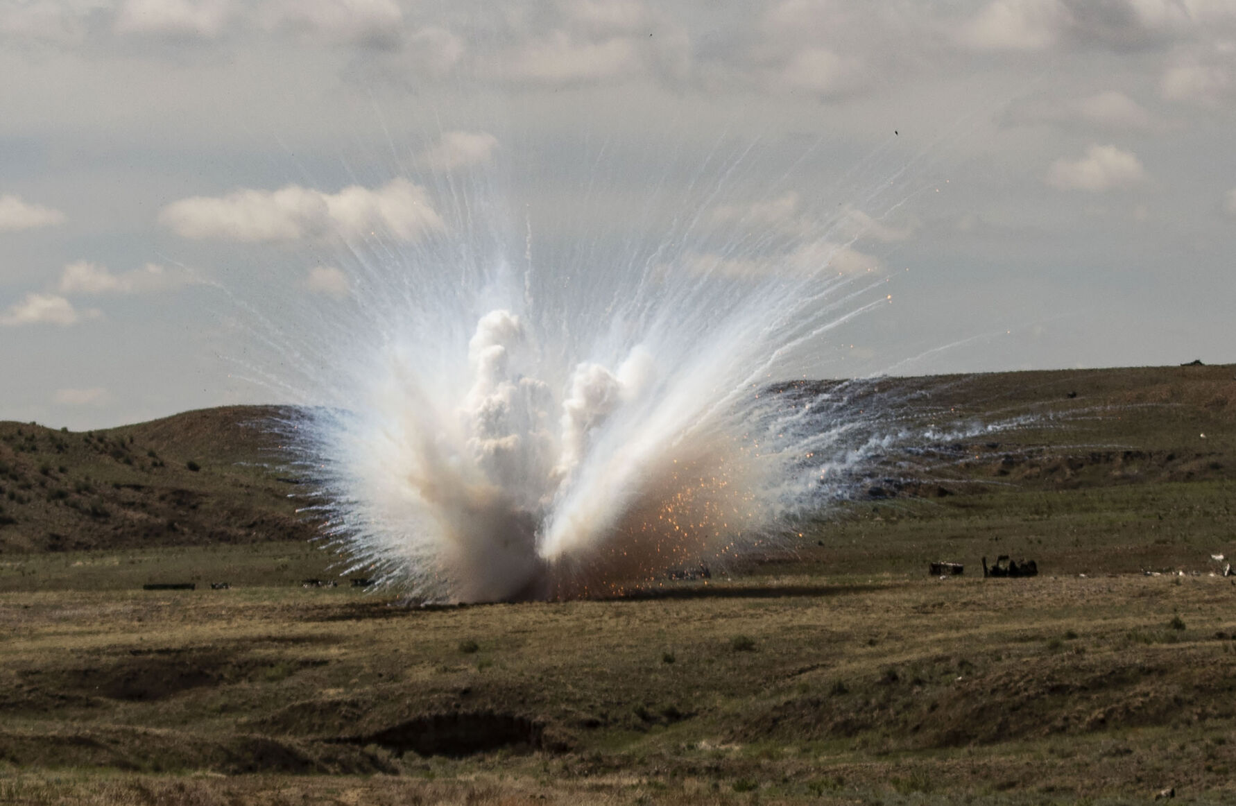 Soldiers with the 1st Brigade Combat Team, 4th Infantry Division, conduct a live-fire training downrange on Fort Carson military base on Wednesday, May 19, 2021. (Chancey Bush/ The Gazette) (Chancey Bush/ The Gazette)