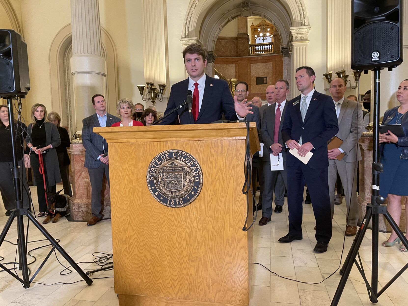 House Speaker Alec Garnett and a bipartisan coalition of lawmakers and public officials discuss the need for limits on high-potency marijuana concentrates. (pat.poblete@gazette.comhttps://secure.gravatar.com/avatar/62ed3f27ea7b7afe7b6b9199eb21bace?d=mm&r=g)