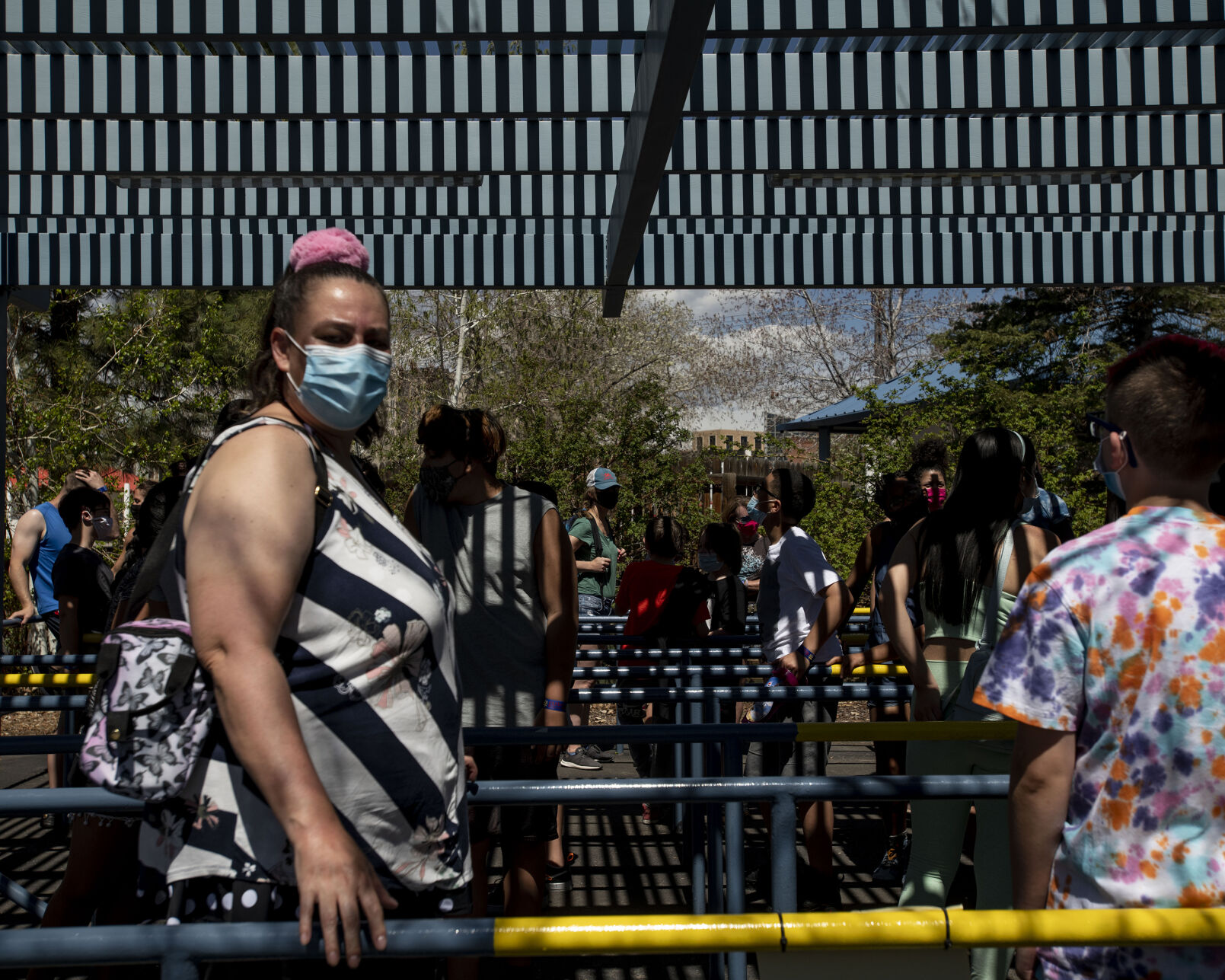 Opening day at Elitch Gardens in Denver, Colo., on Saturday, May 1, 2021. The amusement park opened for the first time since Nov. 3, 2019, at 43% of their normal capacity without the water park. (Chancey Bush/ The Gazette) (Chancey Bush/ The Gazette)