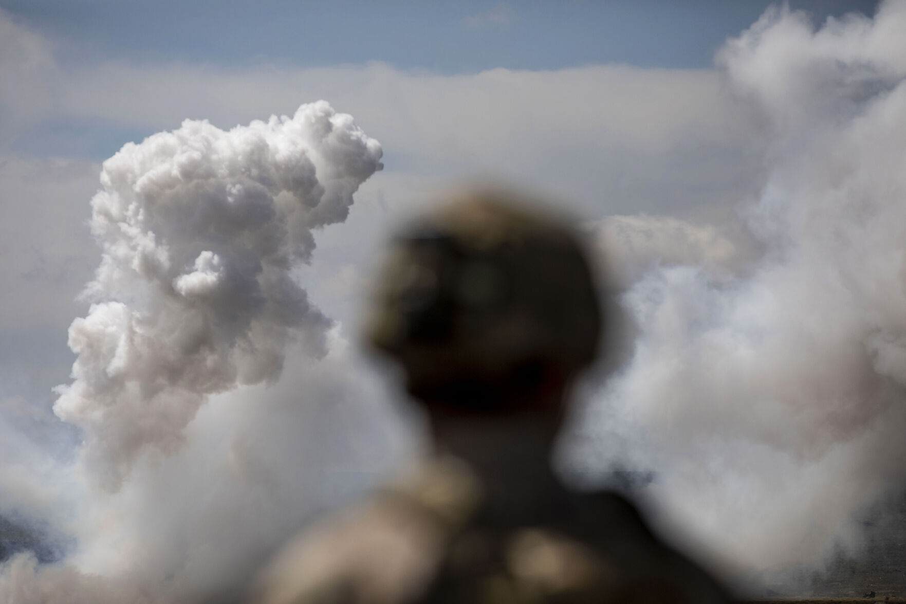 Soldiers with the 1st Brigade Combat Team, 4th Infantry Division, conduct a live-fire training downrange on Fort Carson military base on Wednesday, May 19, 2021. (Chancey Bush/ The Gazette) (Chancey Bush/ The Gazette)