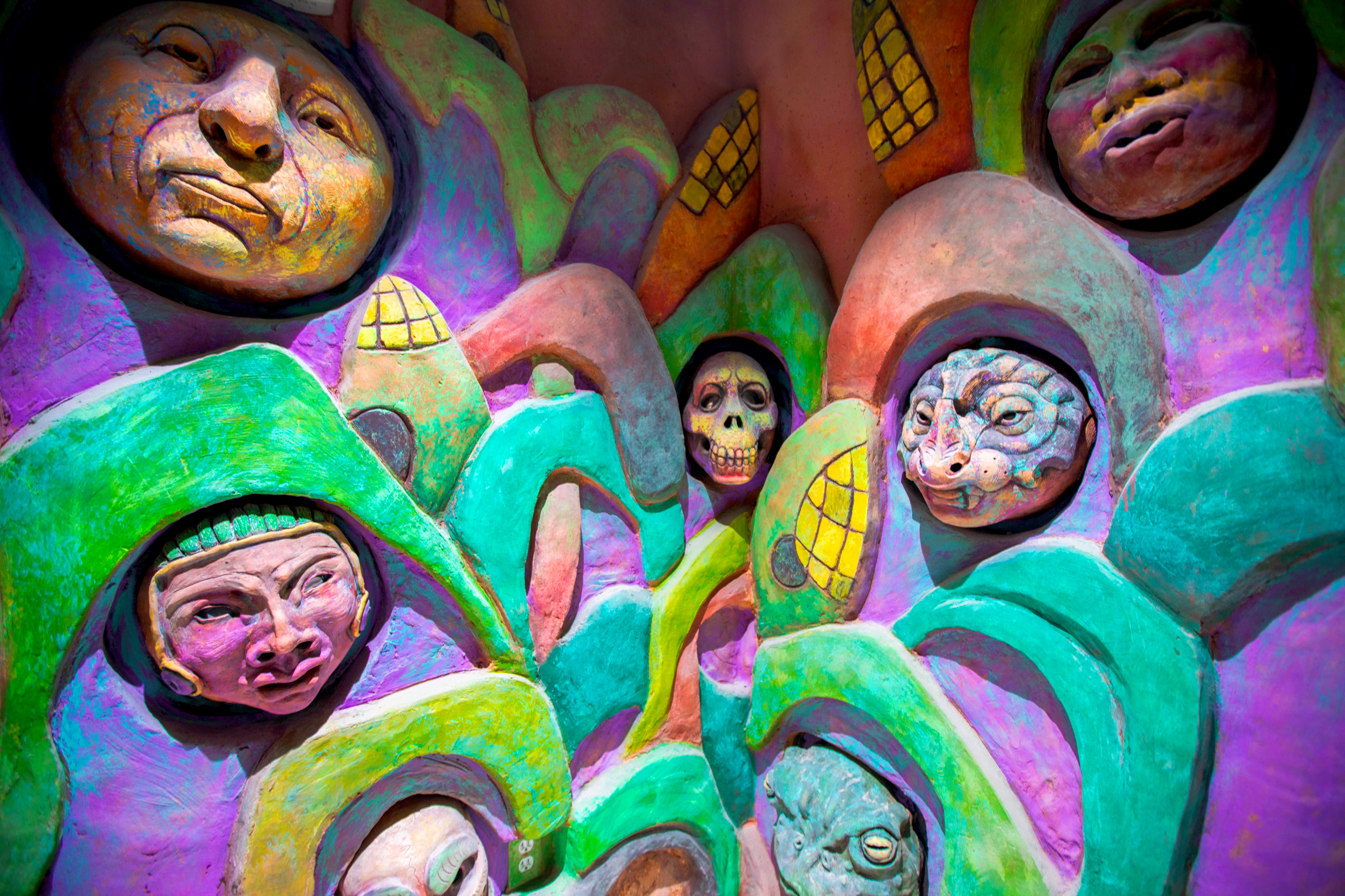 Cal Duran and David Ocelotl Garcia with “Earth Spirits of the Subconscious Mind” at Meow Wolf Denver. (Courtesy of Meow Wolf)