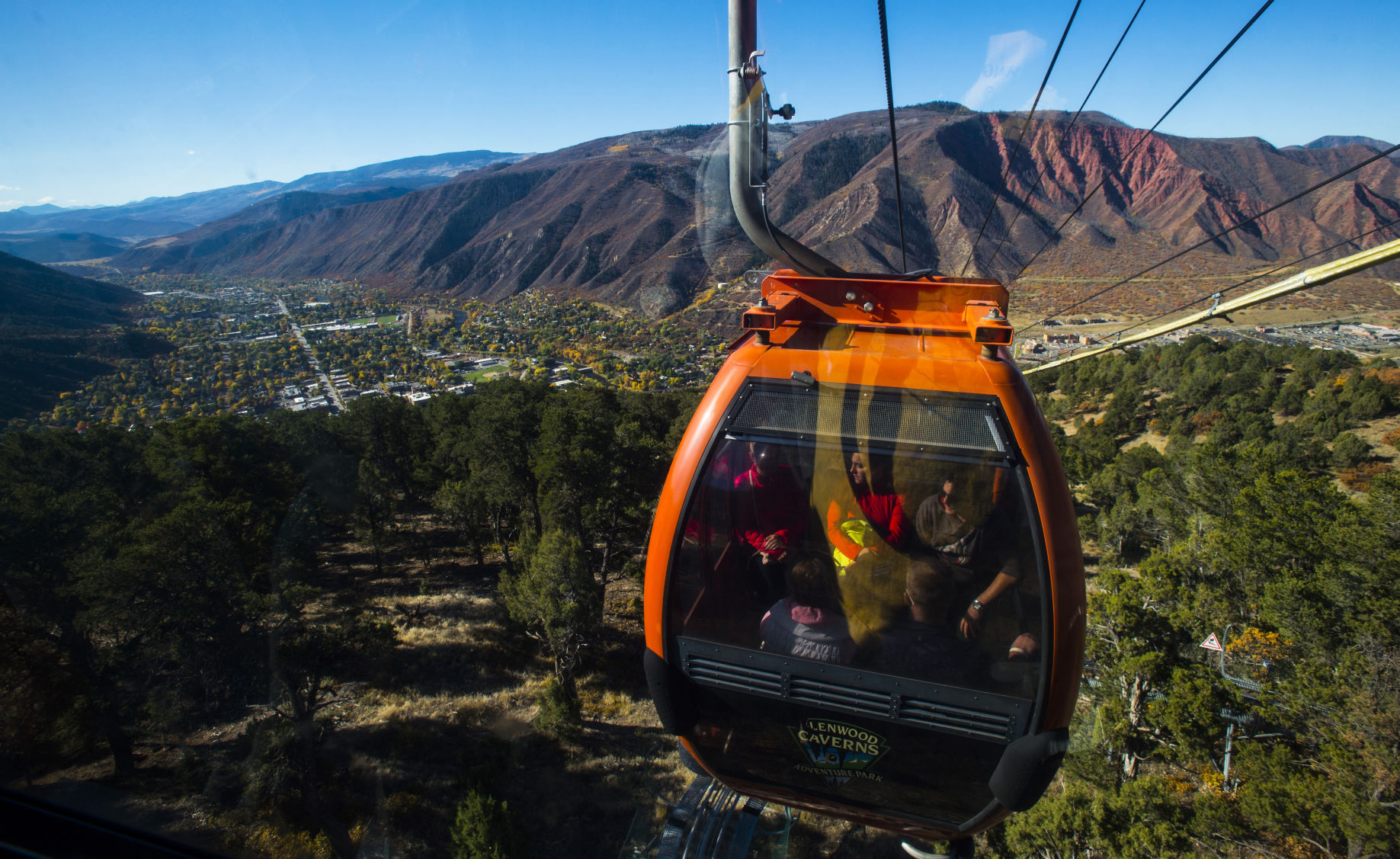 christian murdock/the gazette Visitors ride the gondola to Glenwood Caverns Adventure Park. (christian murdock/the gazette)