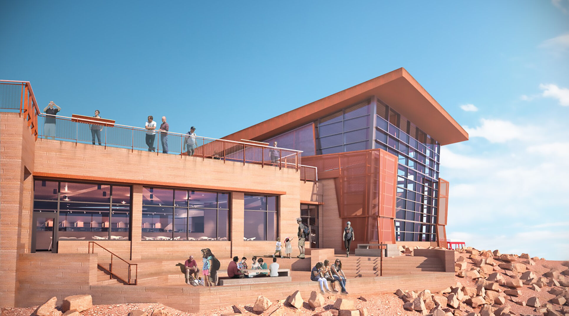 An art rendering showing the the new Pikes Peak Summit Complex. Photo courtesy city of Colorado Springs