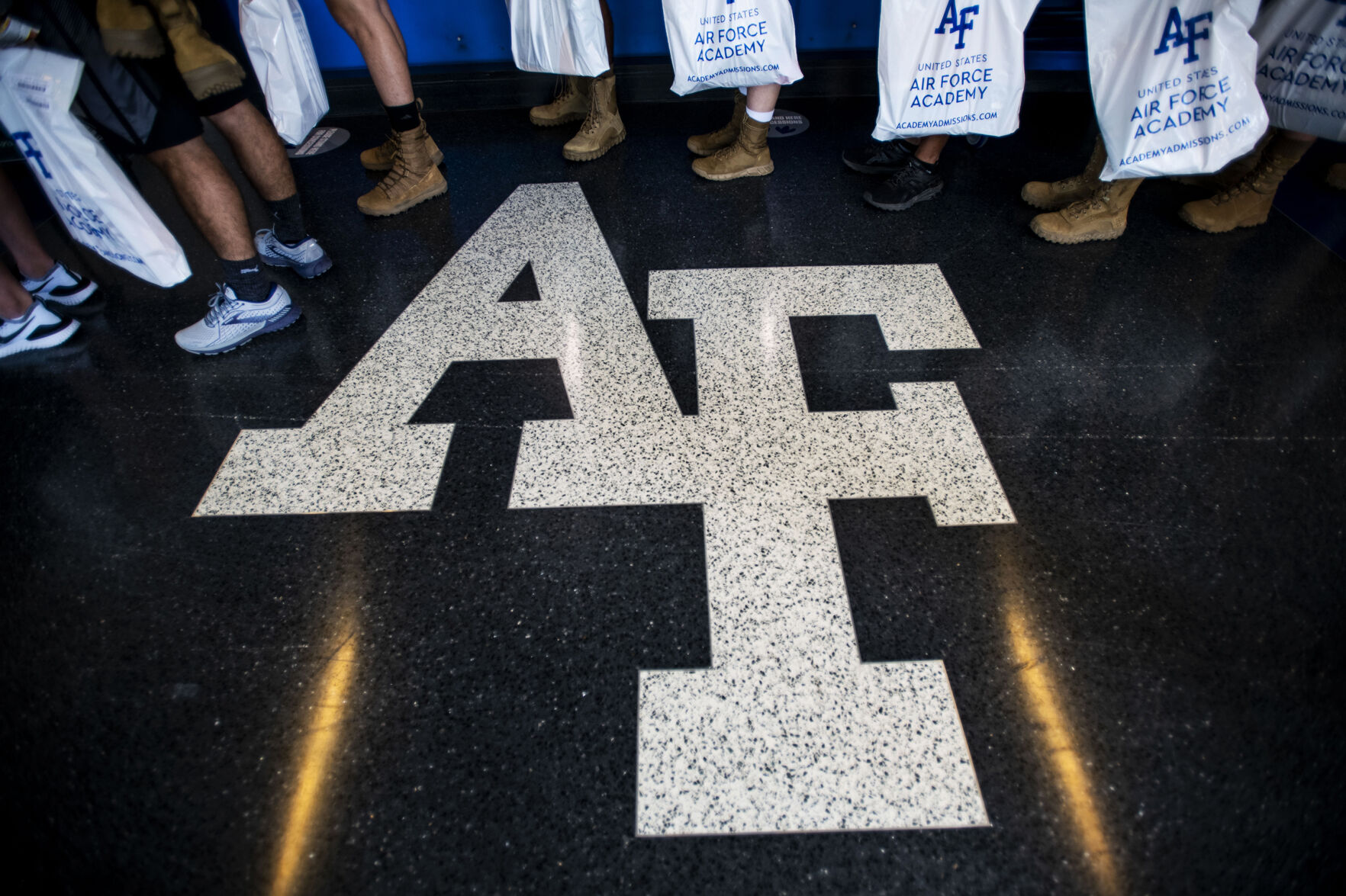 Basic cadets arrive during In-Processing Day at the United States Air Force Academy in Colorado Springs, Colo., on Thursday, June 24, 2021. Over 1,100 incoming freshman will endure six weeks of basic training before officially becoming cadets.(Chancey Bush/ The Gazette) (Chancey Bush/ The Gazette)