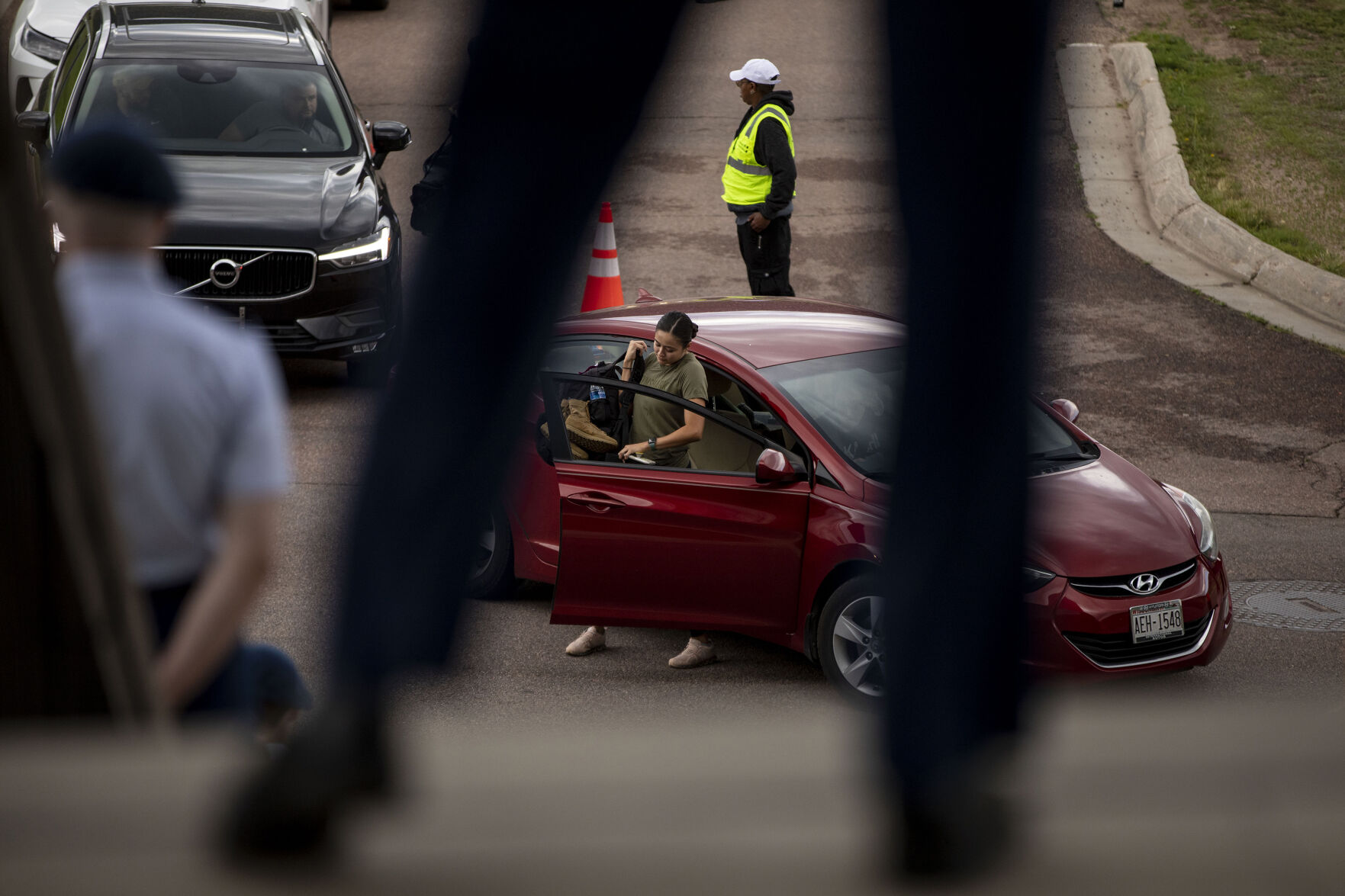 Basic cadets arrive during In-Processing Day at the United States Air Force Academy in Colorado Springs, Colo., on Thursday, June 24, 2021. Over 1,100 incoming freshman will endure six weeks of basic training before officially becoming cadets.(Chancey Bush/ The Gazette) (Chancey Bush/ The Gazette)