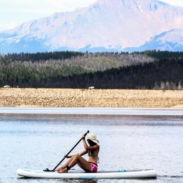 6. Rampart Reservoir – Woodland ParkOpen May to October each year, Rampart Reservoir is nestled in the mountains between Colorado Springs and Woodland Park. Paddle boarding on this reservoir rewards paddlers with one of the best views of Pikes Peak. There are plenty of inlets to explore throughout Rampart Reservoir.Photo Credit: Brycen McCright.