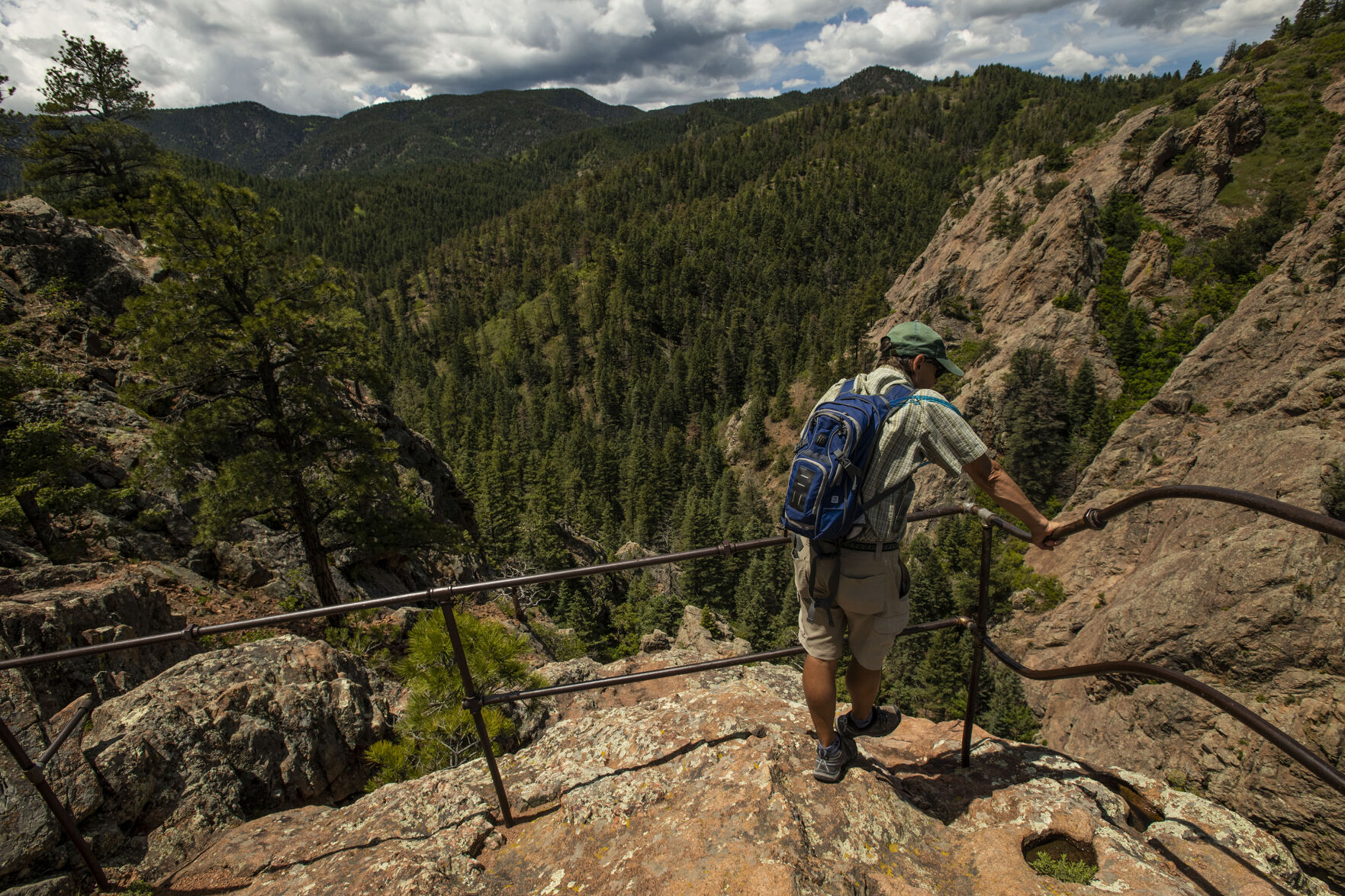 Dave Van Manen hikes the Mace Trail that overlooks Devil’s Canyon at Pueblo Mountain Park. Pueblo Mountain Park’s 611 acres are owned by the city of Pueblo and entered the city’s trust in 1920. (Chancey Bush/ The Gazette)