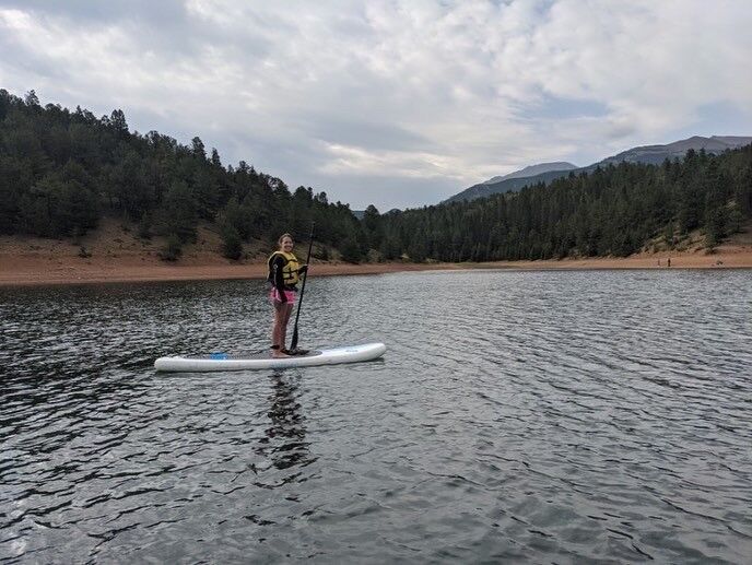 10. South Catamount Reservoir – Pikes PeakSouth Catamount Reservoir is nestled on Pikes Peak, giving paddle boarders a front row view of the 14,115-foot mountain. The fresh mountain waters and dense wooded forest make for an ultimate Colorado paddling adventure.Photo Credit: Liz Henderson.