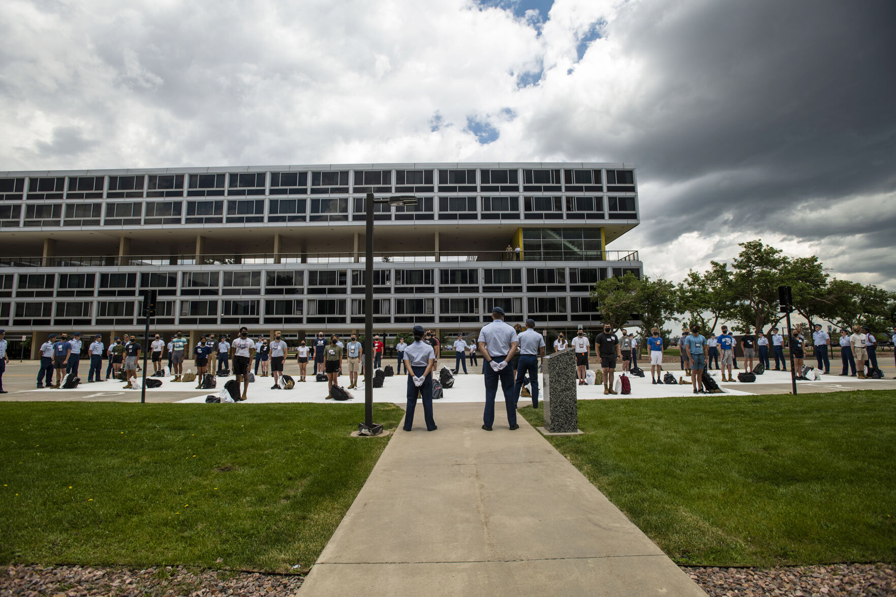 In-Processing Day at the United States Air Force Academy in Colorado Springs, Colo., on Thursday, June 24, 2021. Over 1,100 incoming freshman will undergo six weeks of basic training before officially becoming cadets.(Chancey Bush/ The Gazette) (Chancey Bush/ The Gazette)