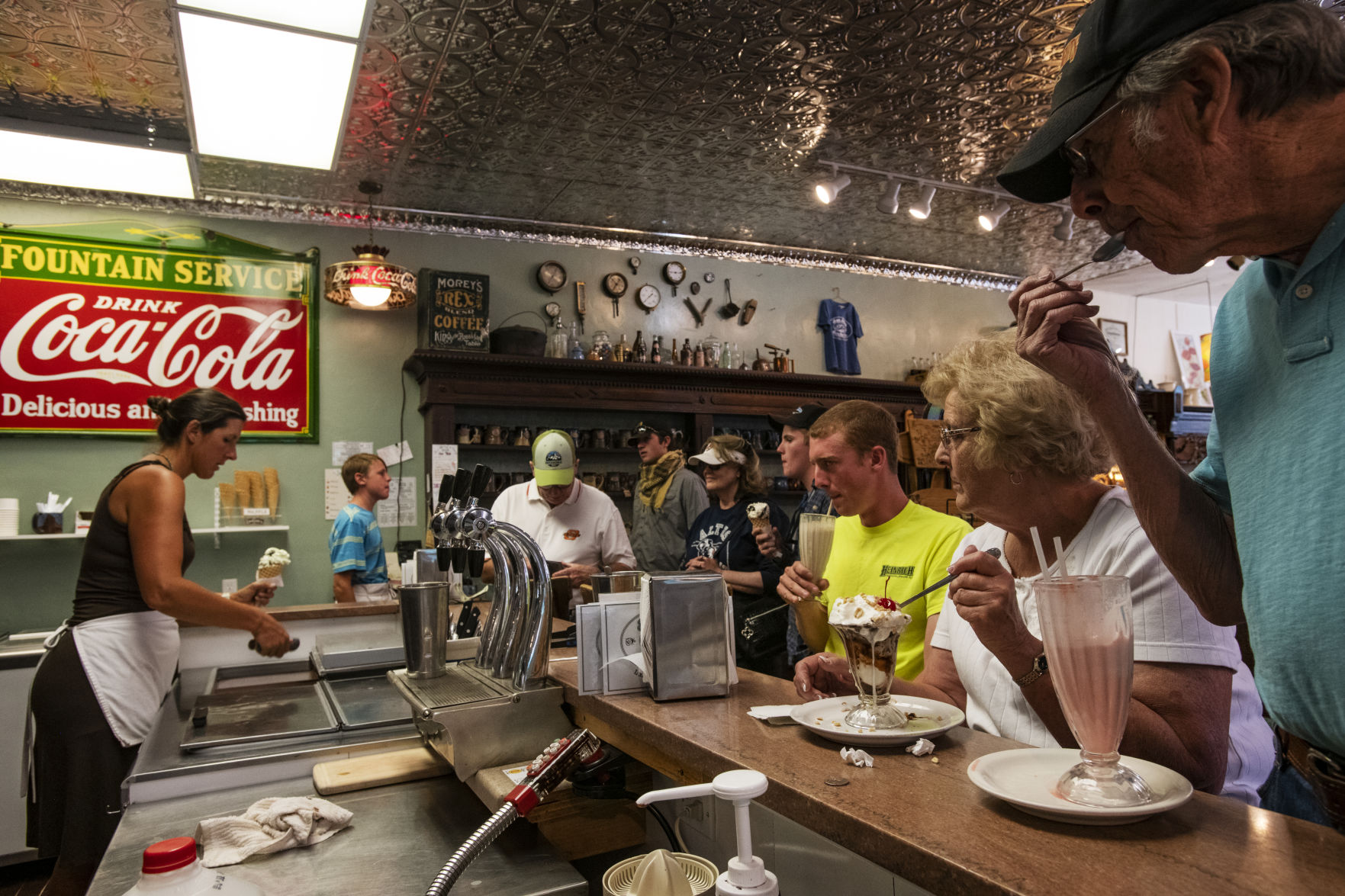 Patrons order ice cream in the San Juan Soda Co. in Lake City. (Kelsey Brunner)