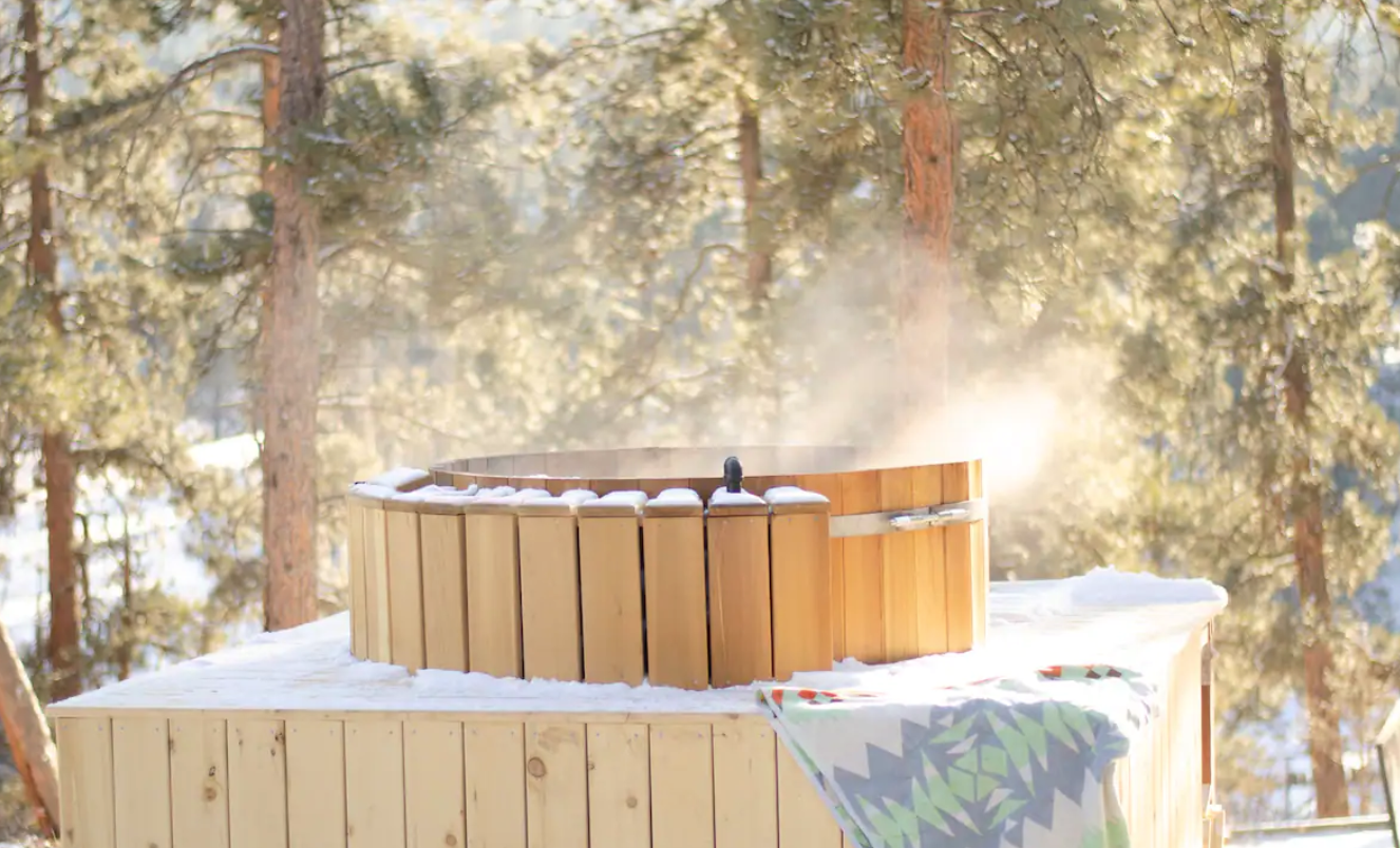 8. Discover your next adventure in the little A-frame CabinPack for an adventure in this A-Frame cabin Airbnb rental located just minutes away from Staunton State Park and Mount Bailey, with several scenic drives nearby including Guanella and Kenosha Passes. Treehouse Adventure Park, Mad Jack's Brewery, Aspen Peak Cellars, Deer Creek Valley Ranch, and Coney Island are also within driving distance from the cabin. Bookable for around $175 per night. More details here. Photo Credit: Brandon Daruna.