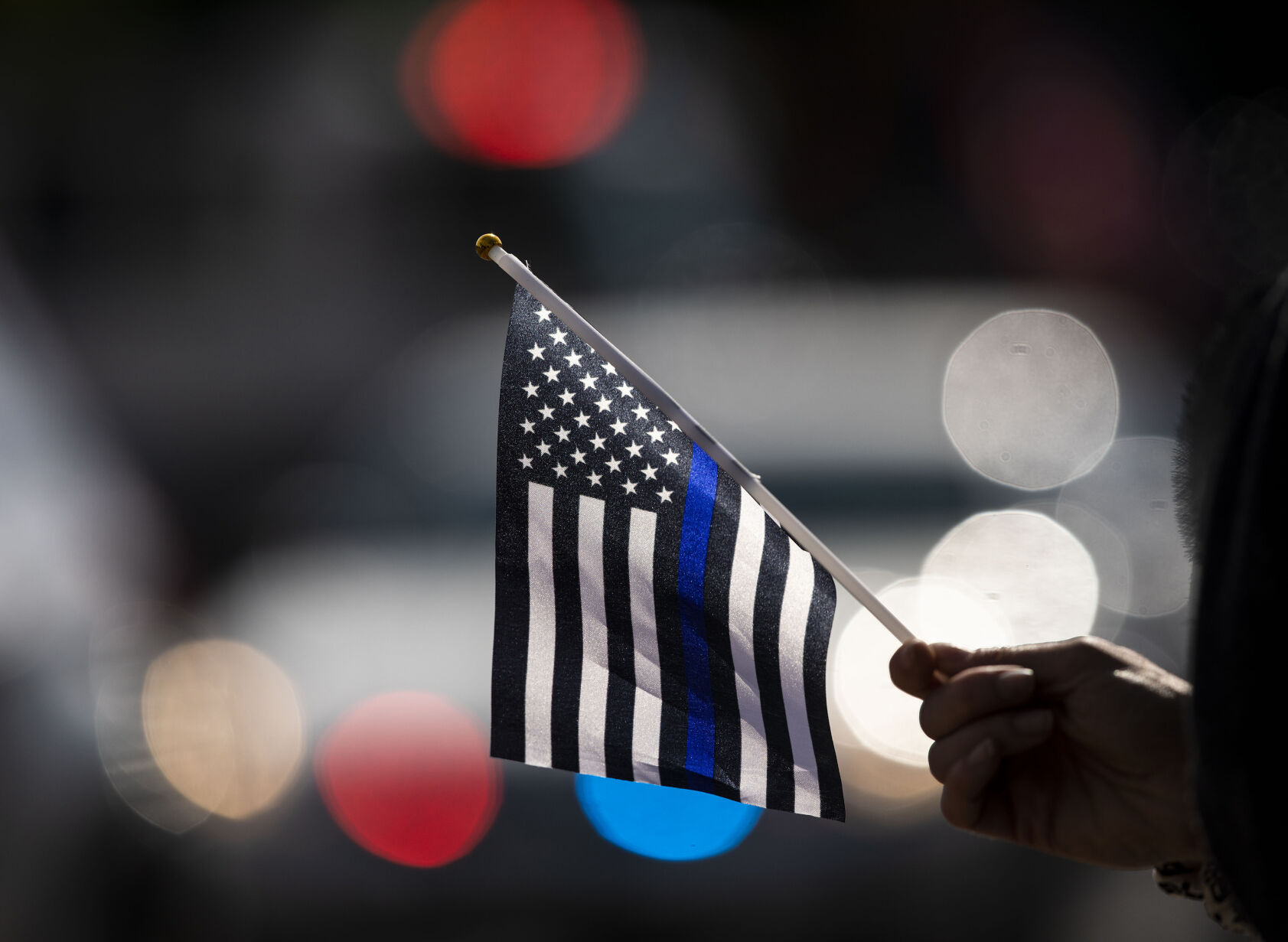 A funeral procession for slain Arvada police officer Gordon Beesley in Lafayette, Colo., on Tuesday, June 29, 2021. A funeral was held at the Flatirons Community Church for officer Beesley, who was a 19-year veteran of the Arvada Police Department. Officer Beesley was killed by a gunman in Olde Town Arvada plaza on June 21, 2021. (Chancey Bush/ The Gazette) (Chancey Bush)