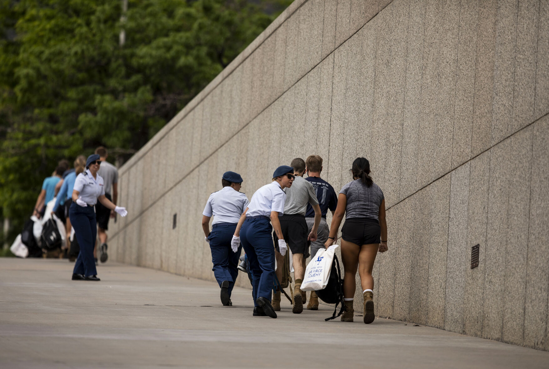 In-Processing Day at the United States Air Force Academy in Colorado Springs, Colo., on Thursday, June 24, 2021. Over 1,100 incoming freshman will undergo six weeks of basic training before officially becoming cadets.(Chancey Bush/ The Gazette) (Chancey Bush/ The Gazette)