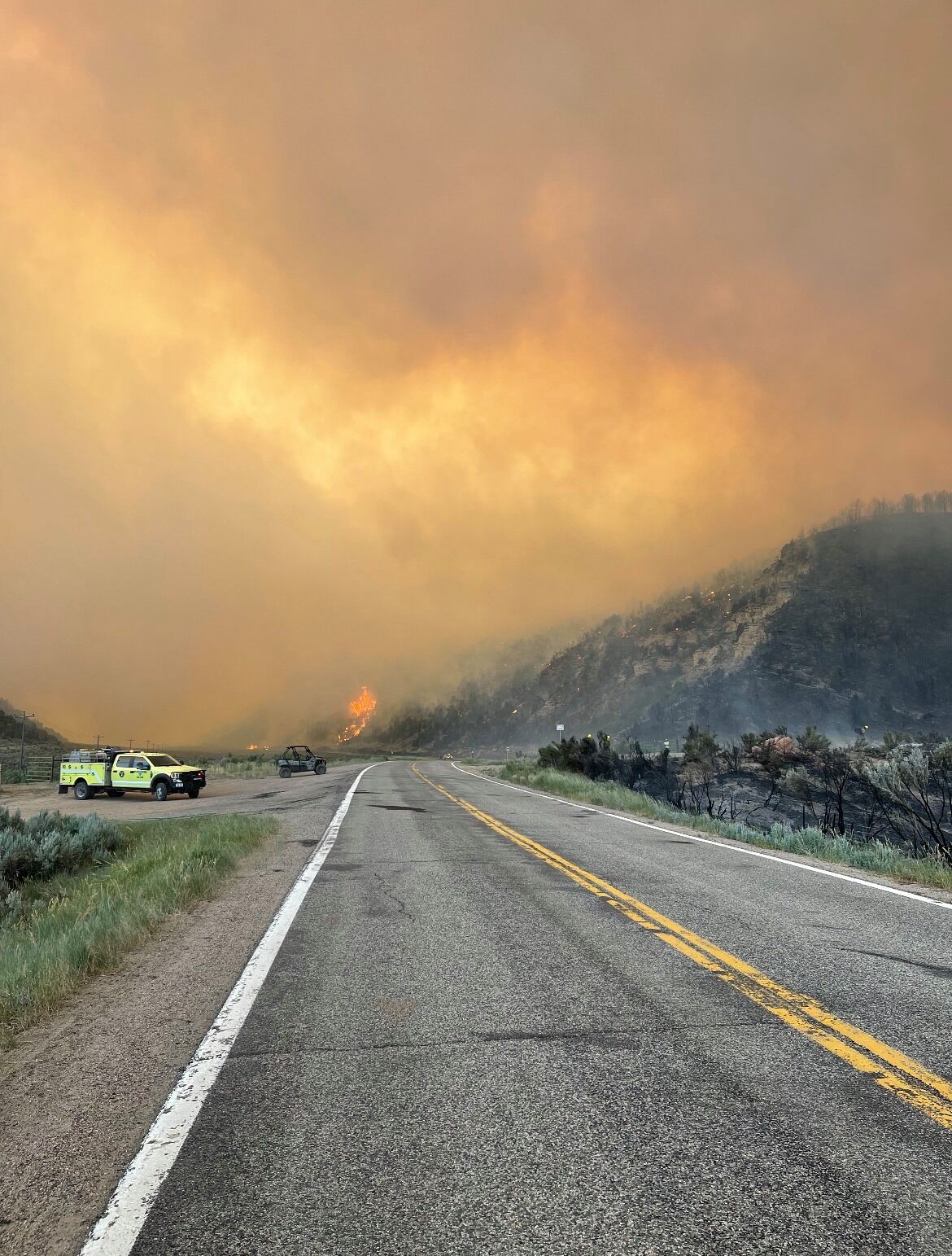 The Oil Springs Fire in northwest Colorado had consumed 7,395 acres as of Tuesday afternoon, according to a federal incident management system Photo by Rio Blanco County Sheriff's Office (Rio Blanco County Sheriff's office)