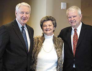 Former Gov. Dick Lamm, former state Sen. Norma Anderson and former U.S. Senator Hank Brown get ready to address new legislators on what makes a good policymaker at a luncheon at the History Colorado Center as part of freshman orientation in December 2014. (Colorado Politics file)