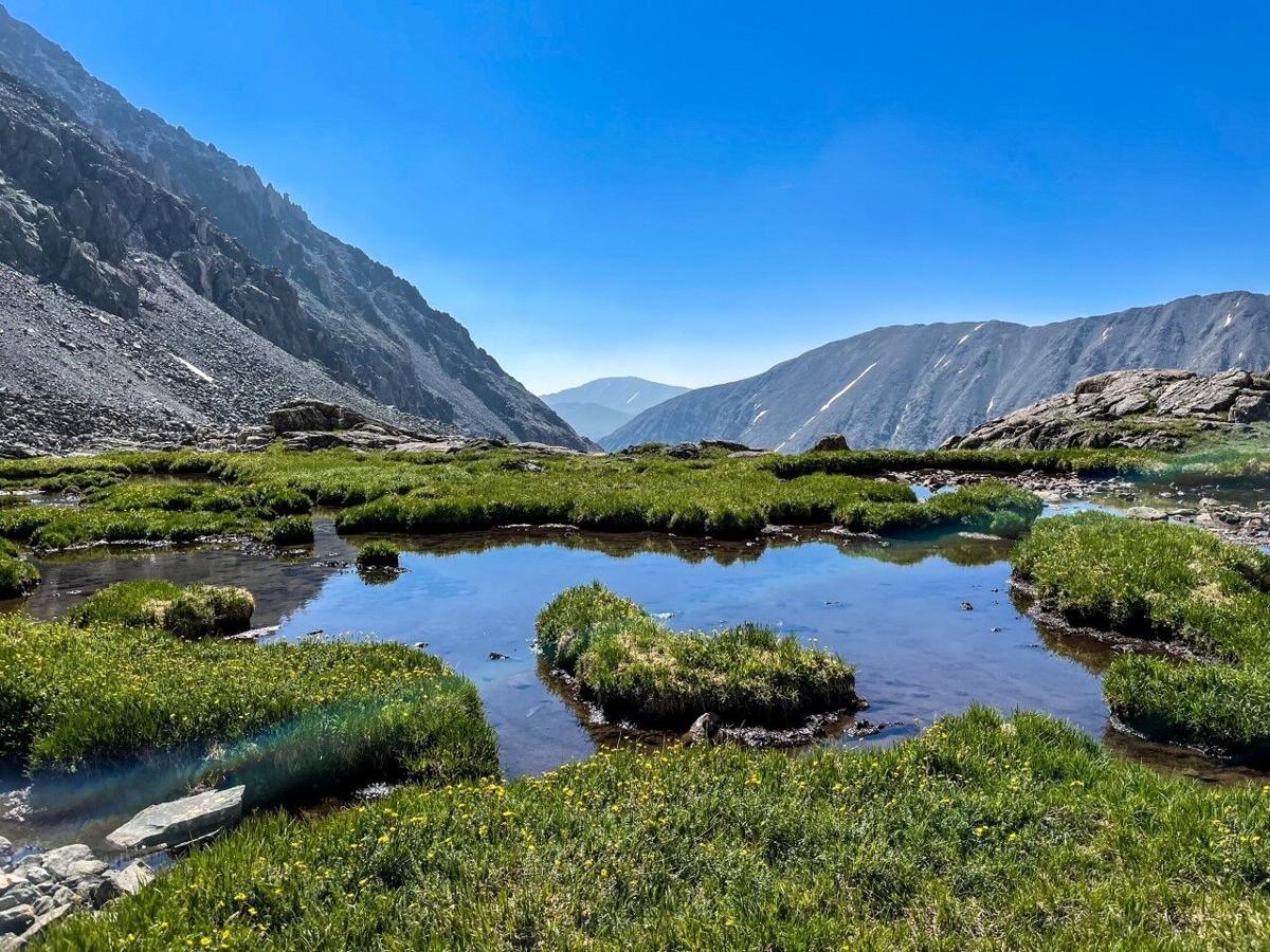 A view into the valley below Quandary Peak, toward Blue Lakes. Photo Credit: Spencer McKee.