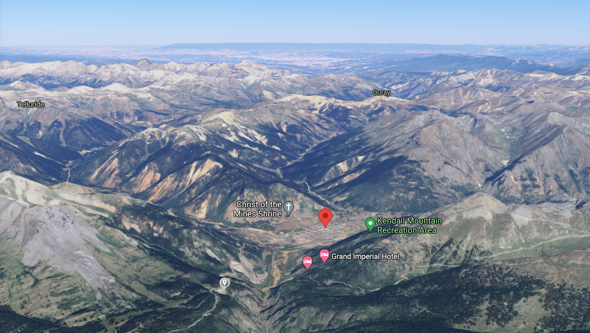 The red pin shows the location of Silverton and the grey pin shows the approximate location of this accident. Map Credit: @2021 Google Maps.