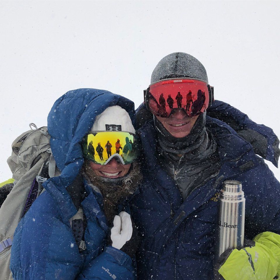 A photo of Andrew Hamilton and Andrea Sansone taken after Hamilton finished summiting all of Colorado's fourteeners in a single winter season, ending on Quandary Peak. Courtesy photo via Gazette.