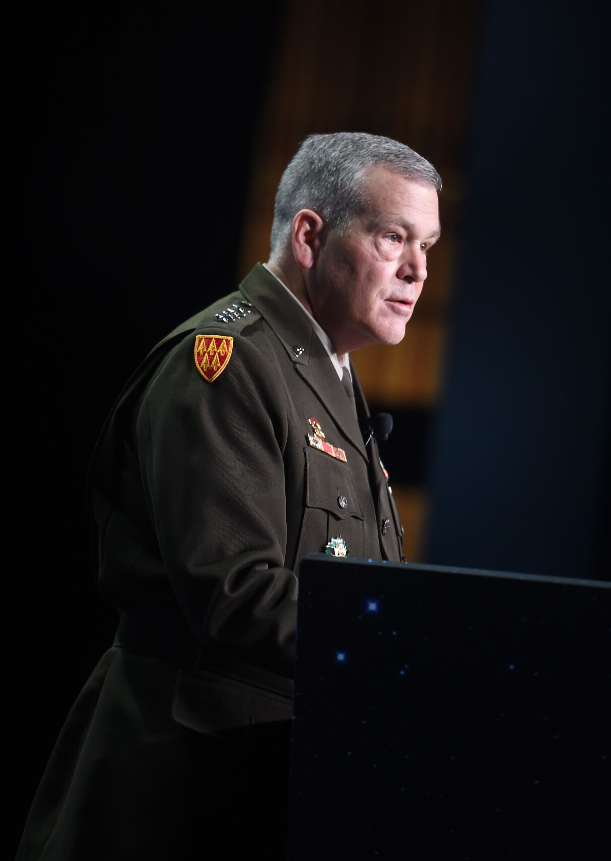Space Command's Army Gen. James Dickinson speaks at the Space Symposium being held at the Broadmoor Hotel on Tuesday, Aug. 24, 2021. (Photo by Jerilee Bennett, The Gazette)
