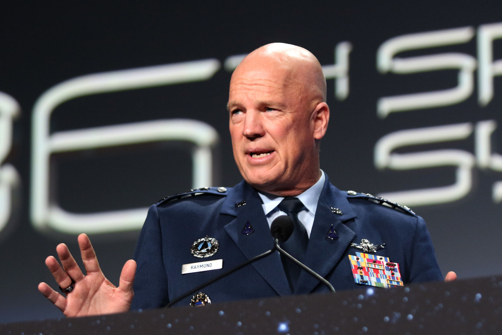 Gen. John “Jay” Raymond, chief of space operations for the Space Force, talks during the 36th annual Space Symposium Tuesday, Aug. 24, 2021 at The Broadmoor hotel in Colorado Springs. (Courtesy photo)