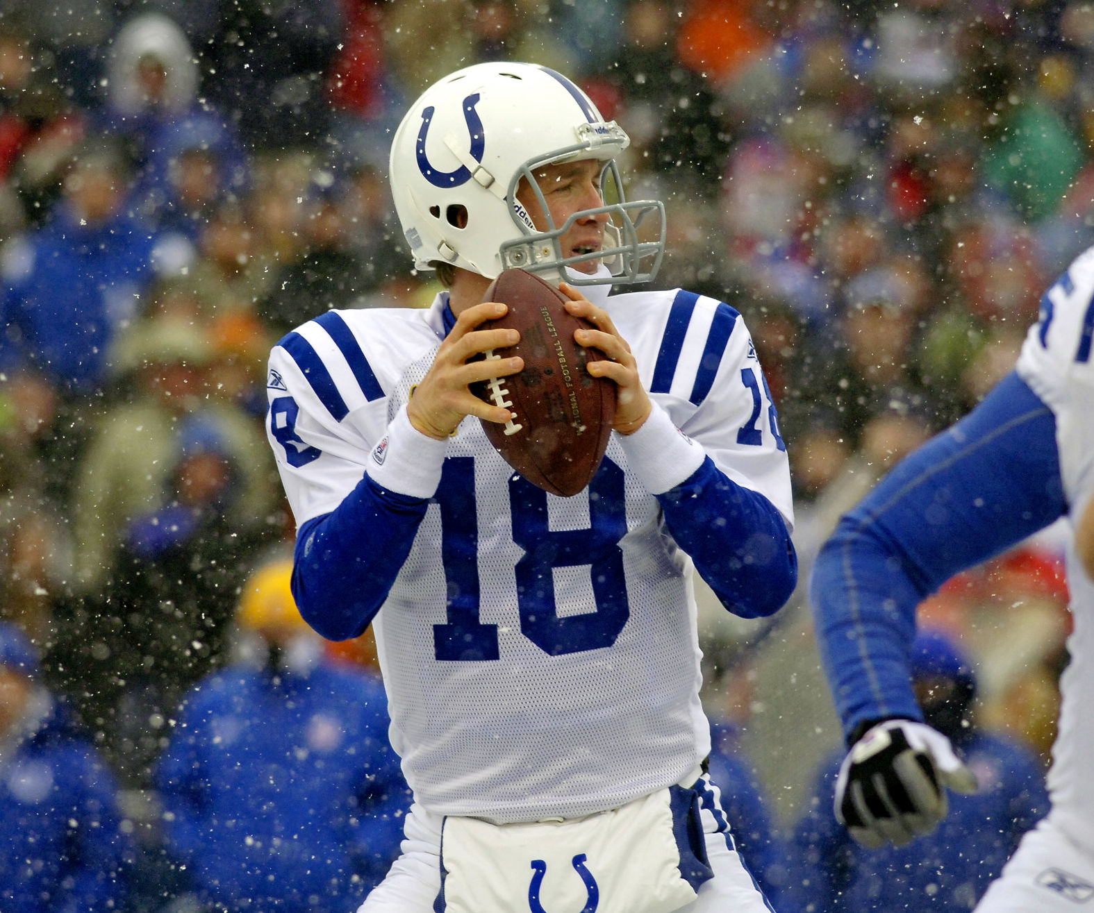 Indianapolis Colts quarterback Peyton Manning during the NFL football game against the Buffalo Bills in Orchard Park, N.Y., Sunday, Jan. 3, 2010. Buffalo won 30-7. .(AP Photo/Don Heupel) (Don Heupel)