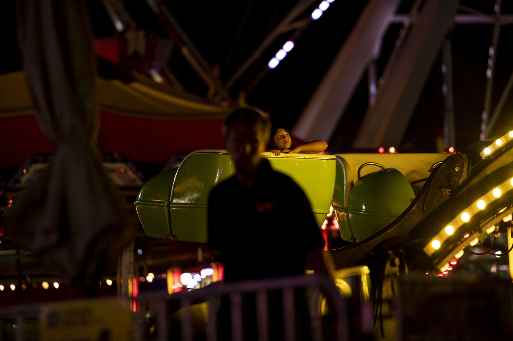 Carnival rides at the Colorado State Fair in Pueblo, Colo., on Friday, August 27, 2021. The fair kicked off on Friday and runs through Sept. 6. at the Colorado State Fairgrounds. (Chancey Bush/ The Gazette) (Chancey Bush/ The Gazette)