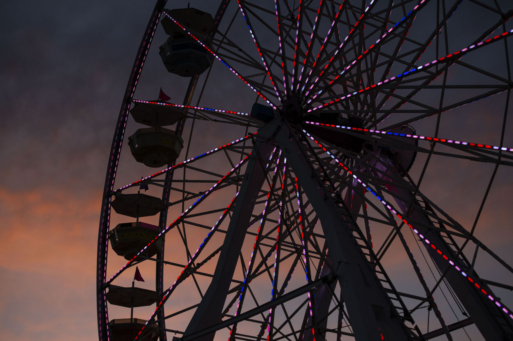 Carnival rides at the Colorado State Fair in Pueblo, Colo., on Friday, August 27, 2021. The fair kicked off on Friday and runs through Sept. 6. at the Colorado State Fairgrounds. (Chancey Bush/ The Gazette) (Chancey Bush/ The Gazette)