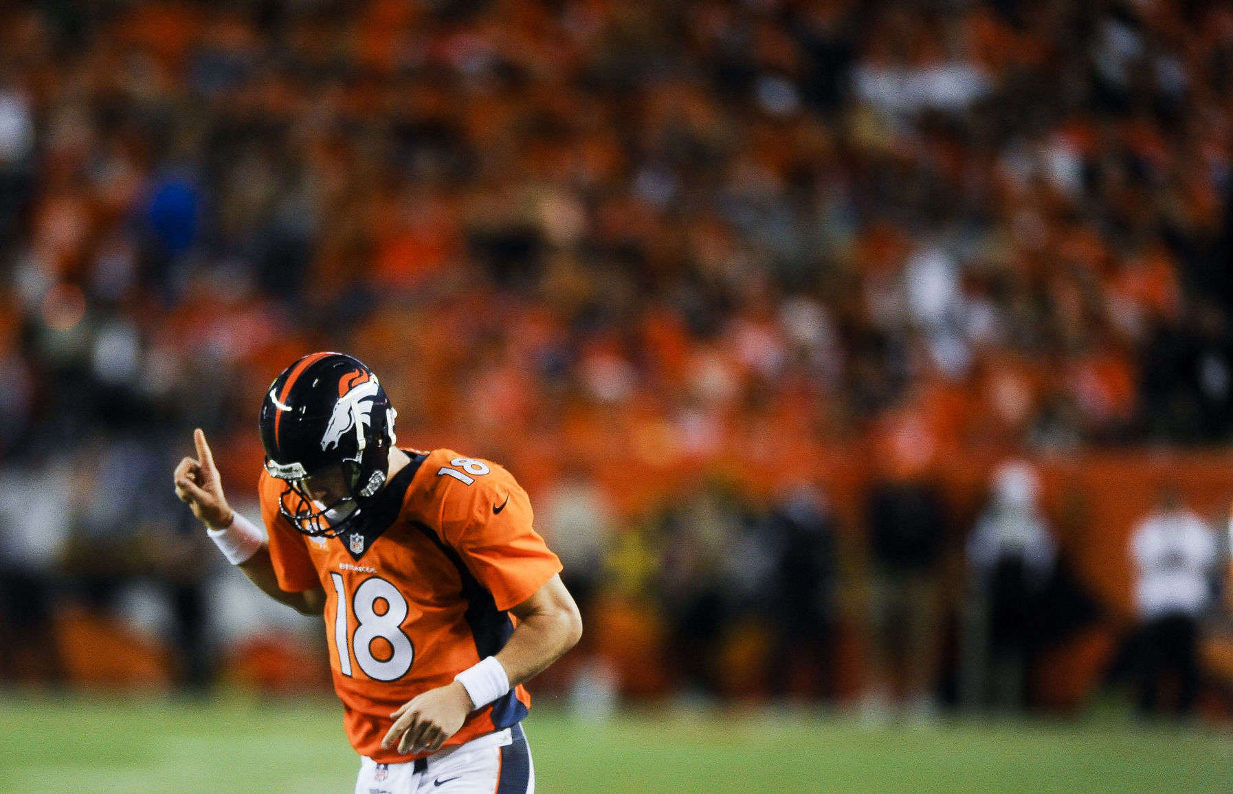 Broncos quarterback Peyton Manning became the first quarterback in 43 years to throw seven touchdowns in a game as the Denver Broncos beat the Baltimore Ravens 49-27 in the opening game of the NFL season Thursday, September 5, 2013 at Sports Authority Field. Michael Ciaglo, The Gazette (Michael Ciaglo, The Gazette)