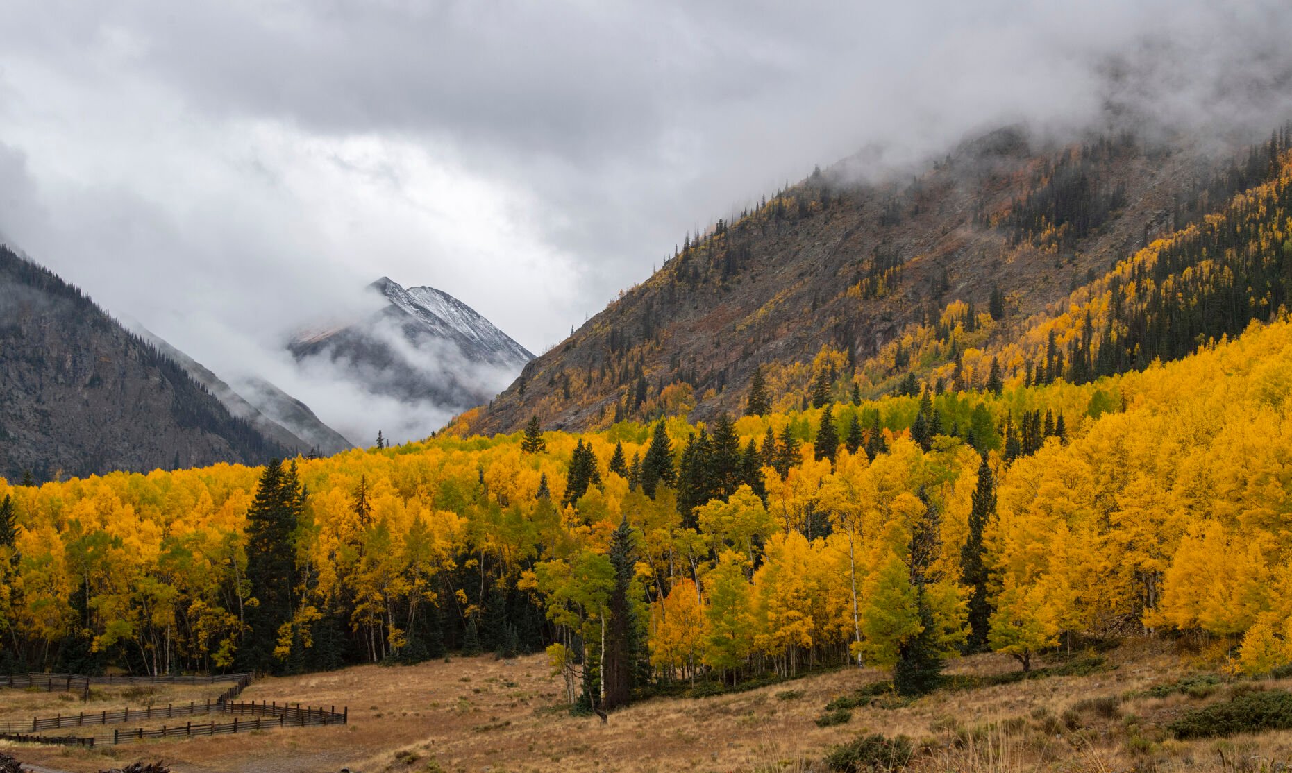 The clouds begin to break on Engineer Pass outside Lake City, Colo., after a storm dropped rain and snow on the San Juan Mountains Tuesday, Sept. 28, 2021. (The Gazette, Christian Murdock) (Christian Murdock/The Gazette)
