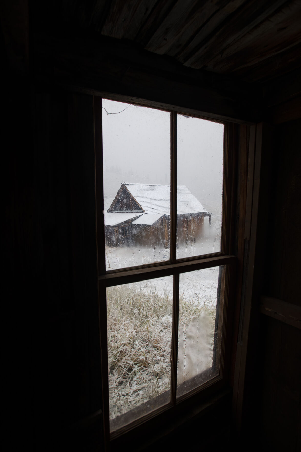 Snow falls on the ghost town of Animas Forks at 11,00-feet in the San Juan Mountains Wednesday, Sept. 29, 2021. The town was founded in the 1870s. (The Gazette, Christian Murdock) (Christian Murdock/The Gazette)
