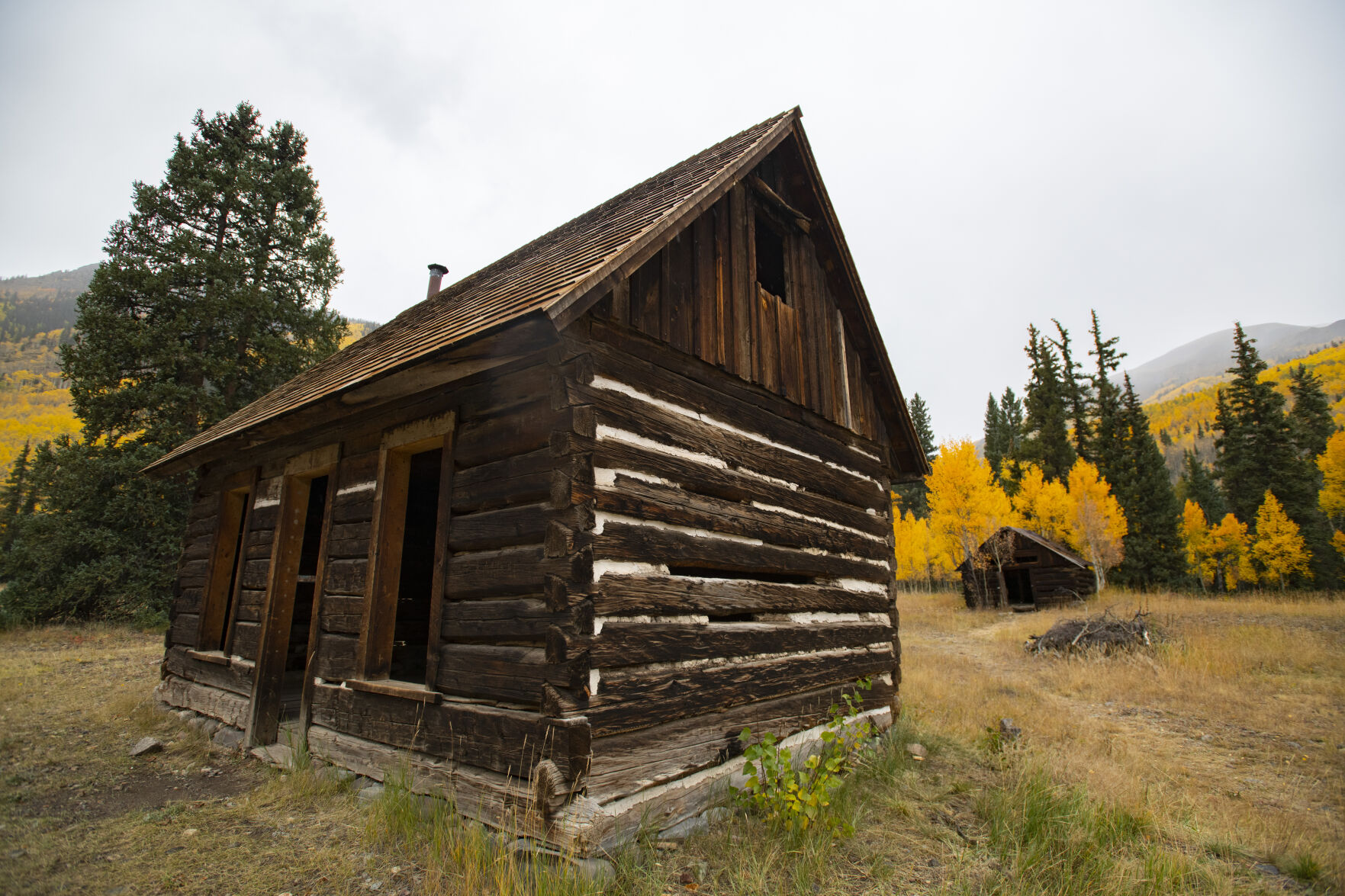 The ghost town of Capitol City is surrounded by the turning aspens on Engineer Pass Tuesday, Sept. 28, 2021. (The Gazette, Christian Murdock) (Christian Murdock/The Gazette)