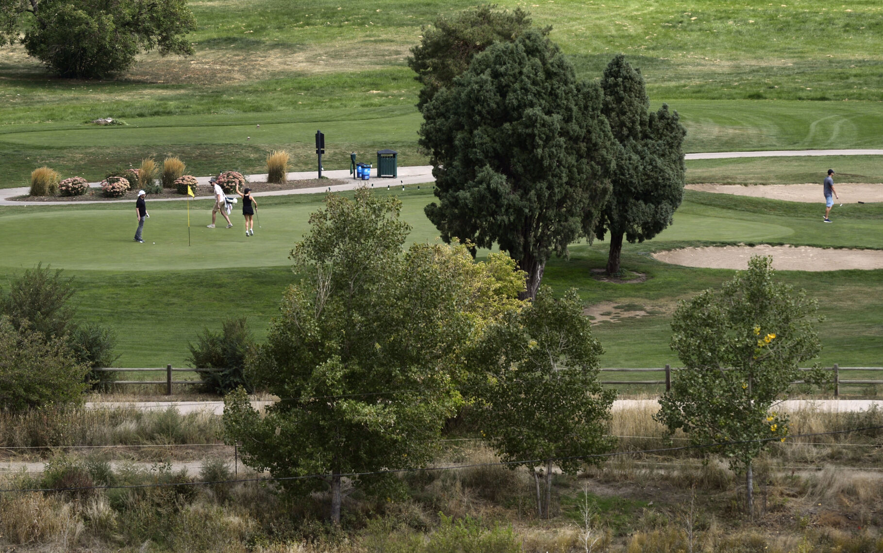 The South Platte River, at the bottom of the frame, although not visible at its low levels, runs along the Overland Golf Course in Denver. (Kathryn Scott)