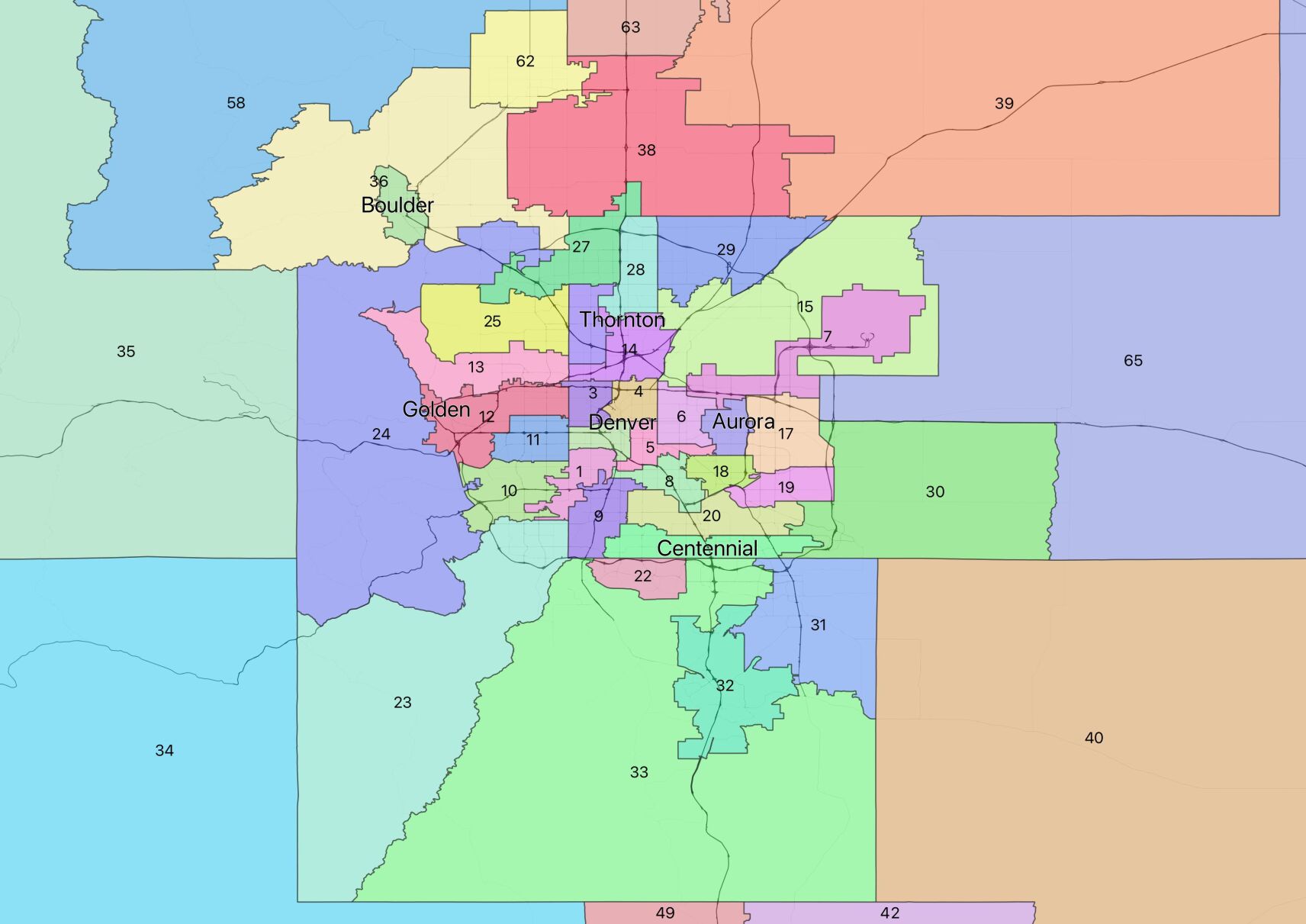 Preliminary House draft map - Denver