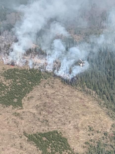 The Black Mountain Fire burning nearly 400 acres in Grand County, Colo. on Tuesday, Aug. 31, 2021. (U.S. Forest Service)