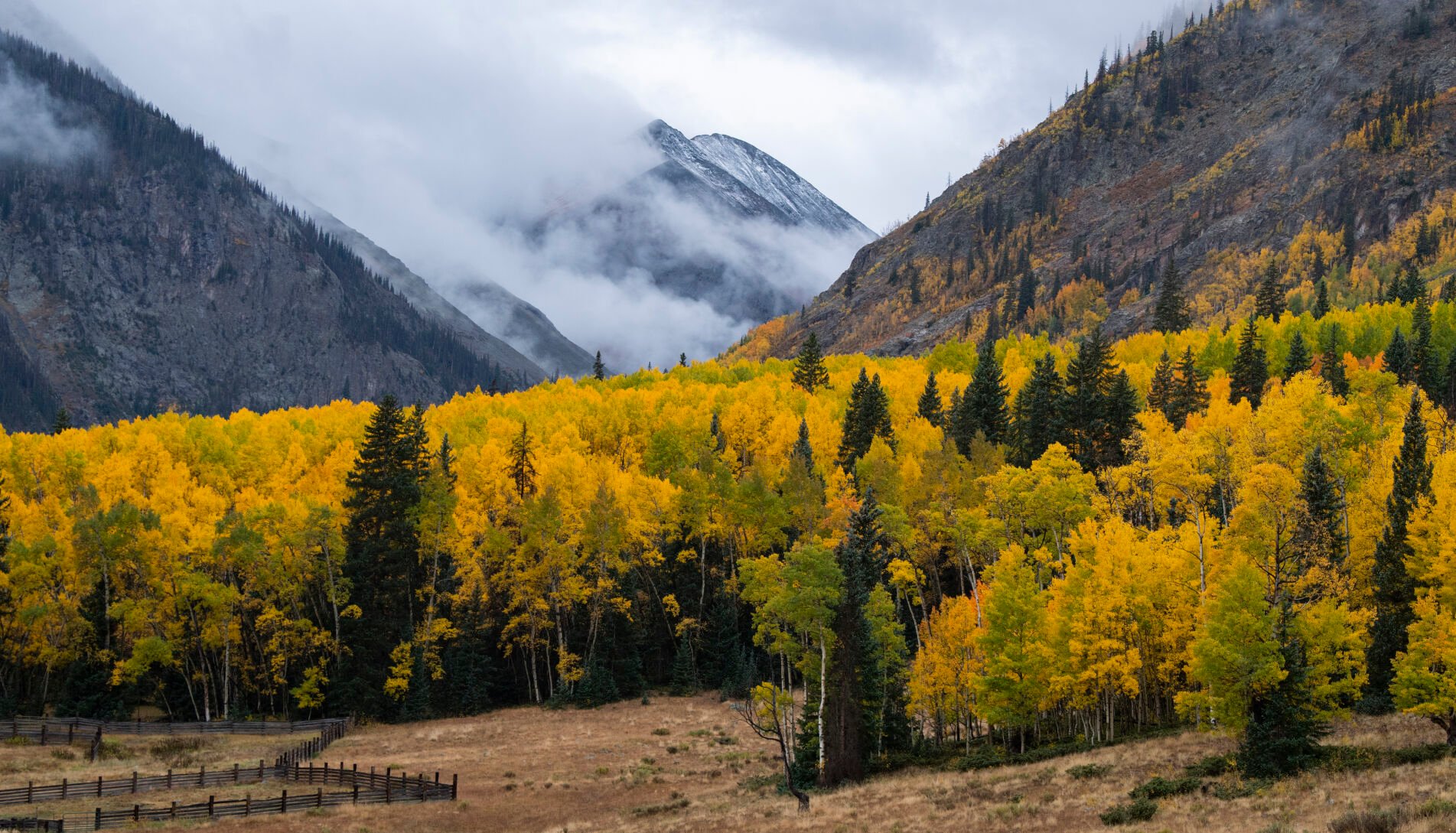 The clouds begin to break on Engineer Pass outside Lake City, Colo., after a storm dropped rain and snow on the San Juan Mountains Tuesday, Sept. 28, 2021. (The Gazette, Christian Murdock) (Christian Murdock/The Gazette)