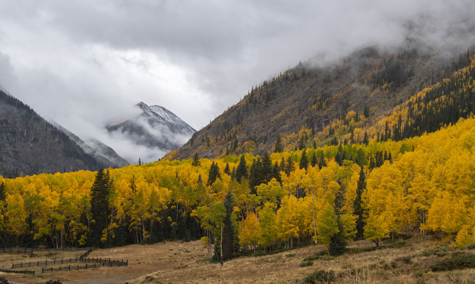 The clouds begin to break on Engineer Pass outside Lake City, Colo., after a storm dropped rain and snow on the San Juan Mountains Tuesday, Sept. 28, 2021. (The Gazette, Christian Murdock) (Christian Murdock/The Gazette)