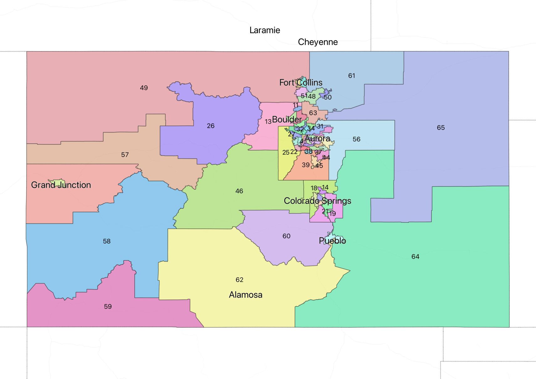 The new draft proposal for the House district map for Colorado. (Maps by Evan Wyloge, The Denver Gazette)