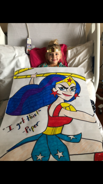 Piper Lardes at Children’s Hospital Colorado. (Photo courtesy of the Lardes family.)